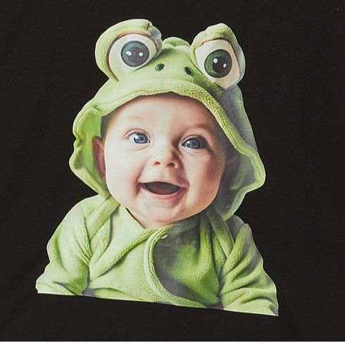 Áo Thun Baby Face Frog Baby Sleeve Đen (Overseas & Domestic Exclusive)