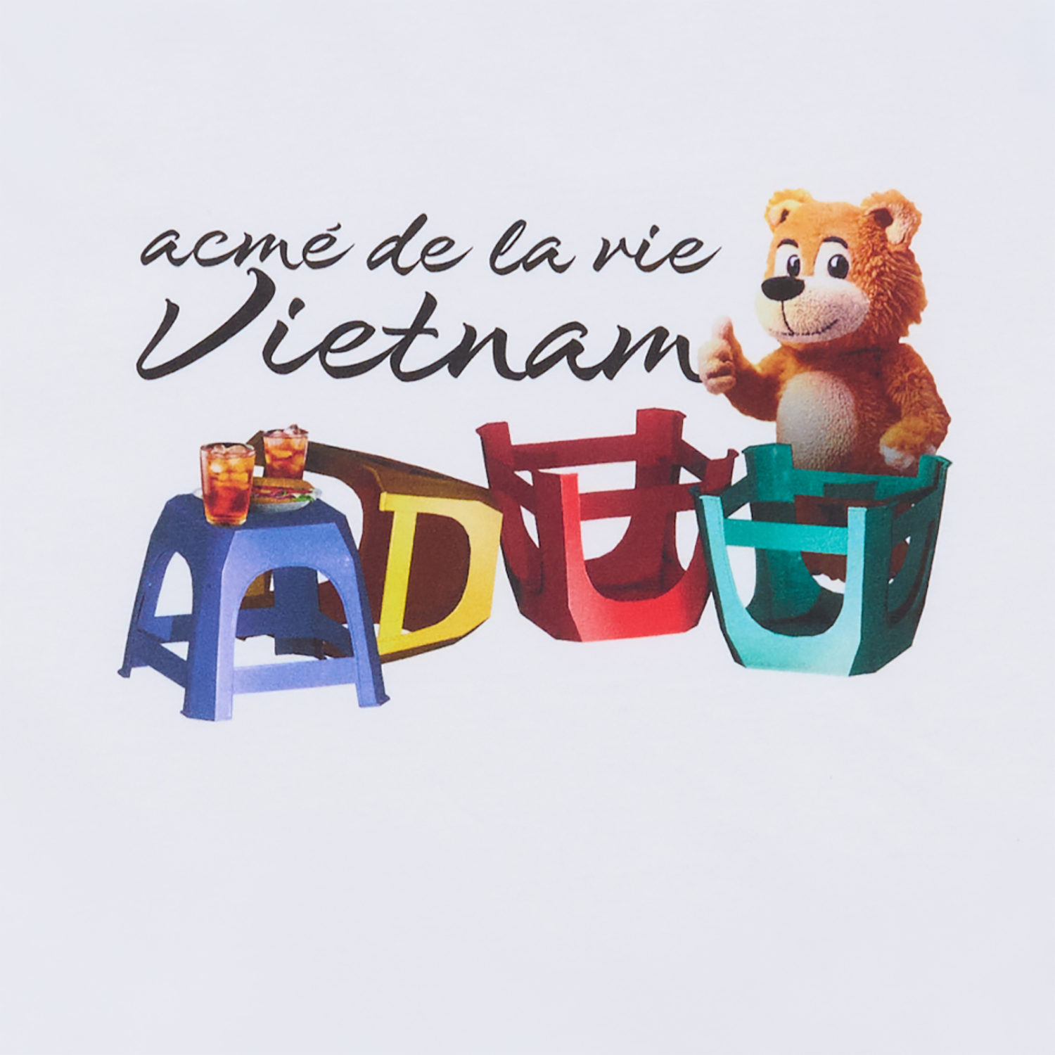 ADLV - Áo Thun AC Bear X Trà Đá Vỉa Hè Vietnam Exclusive Trắng