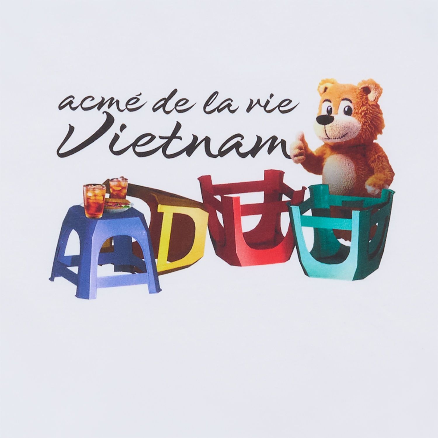 ADLV - Áo Thun AC Bear X Trà Đá Vỉa Hè Vietnam Exclusive Trắng