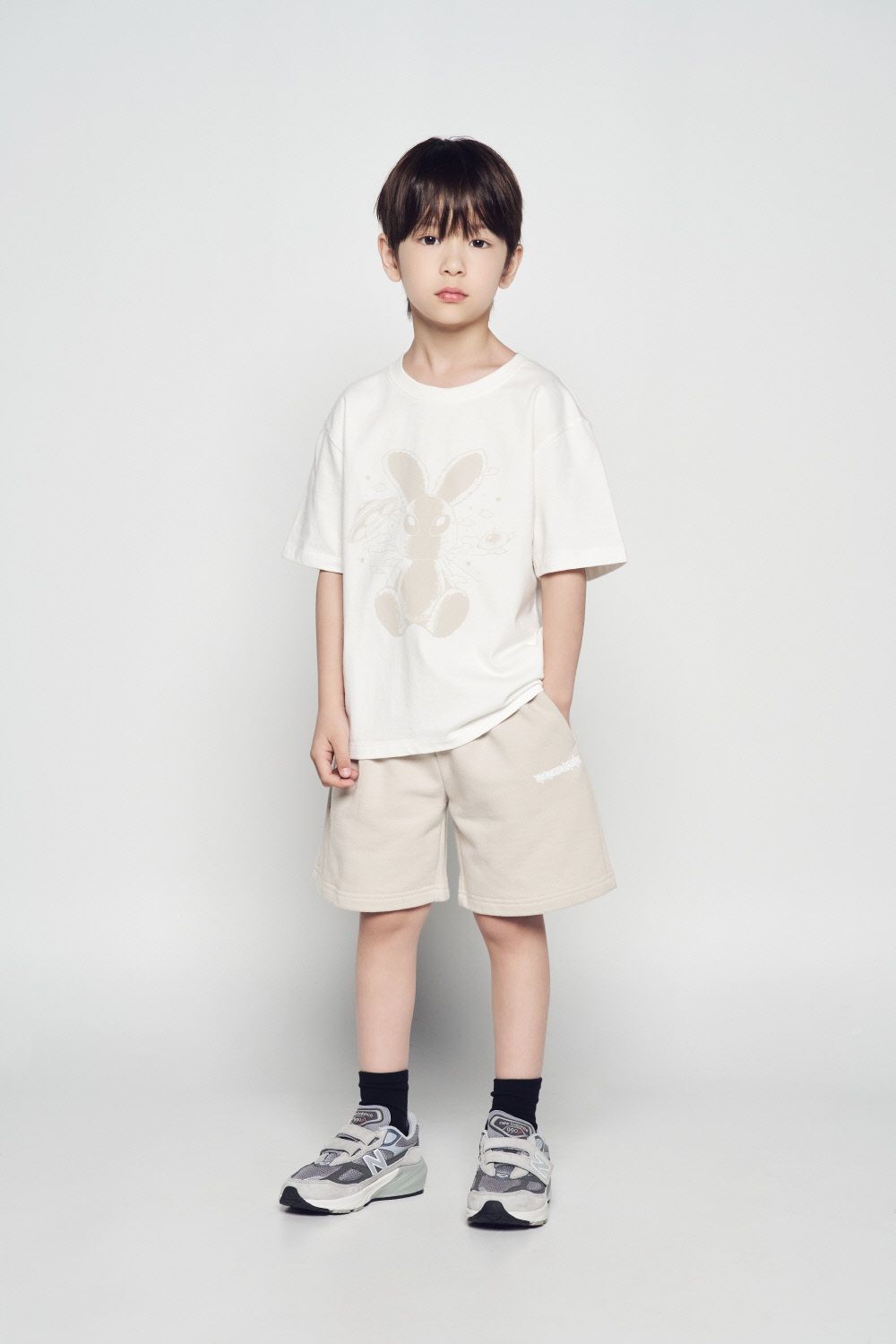 ADLV - [KIDS] Áo Thun Solo Rabbit Alien Kem