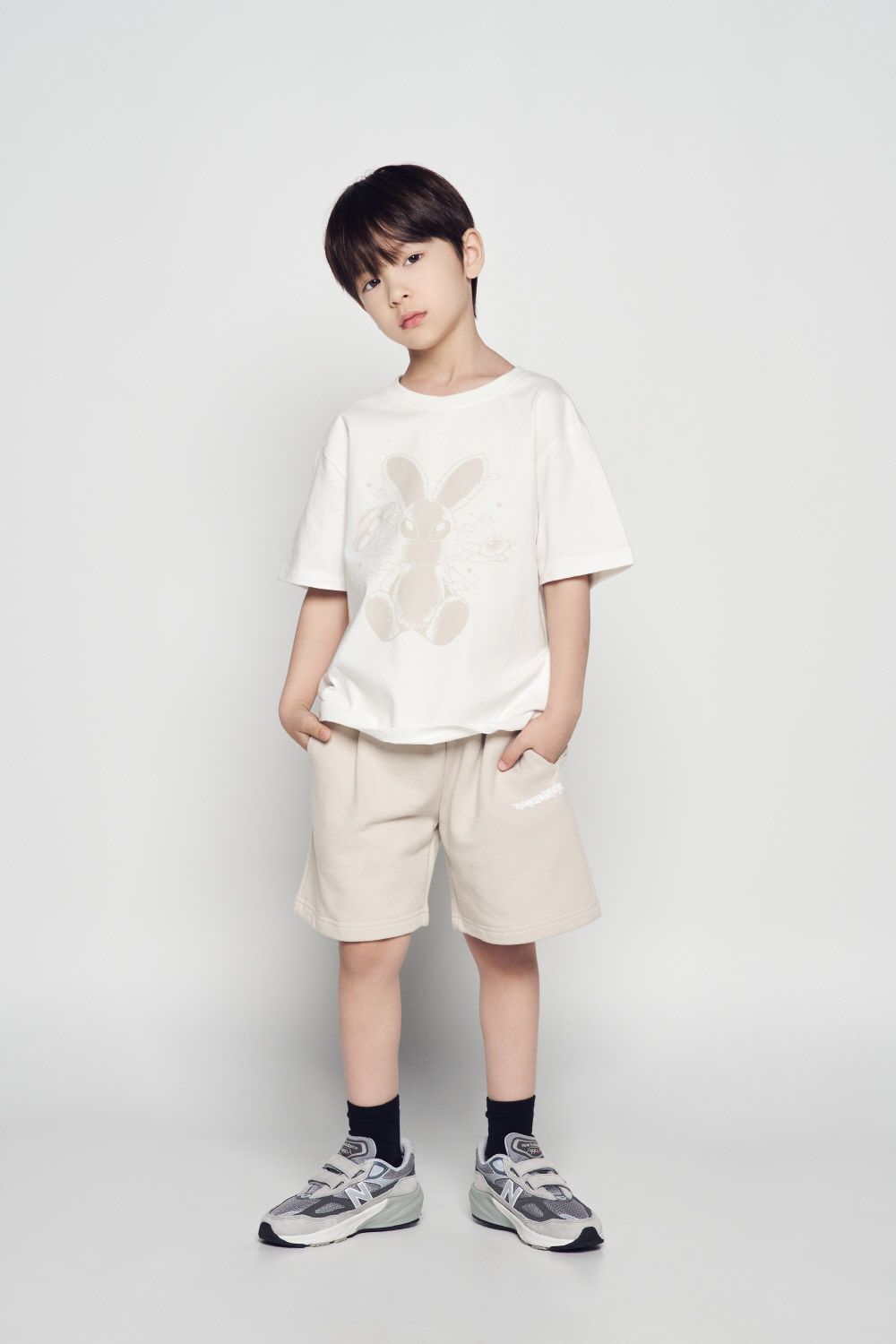 ADLV - [KIDS] Áo Thun Solo Rabbit Alien Kem