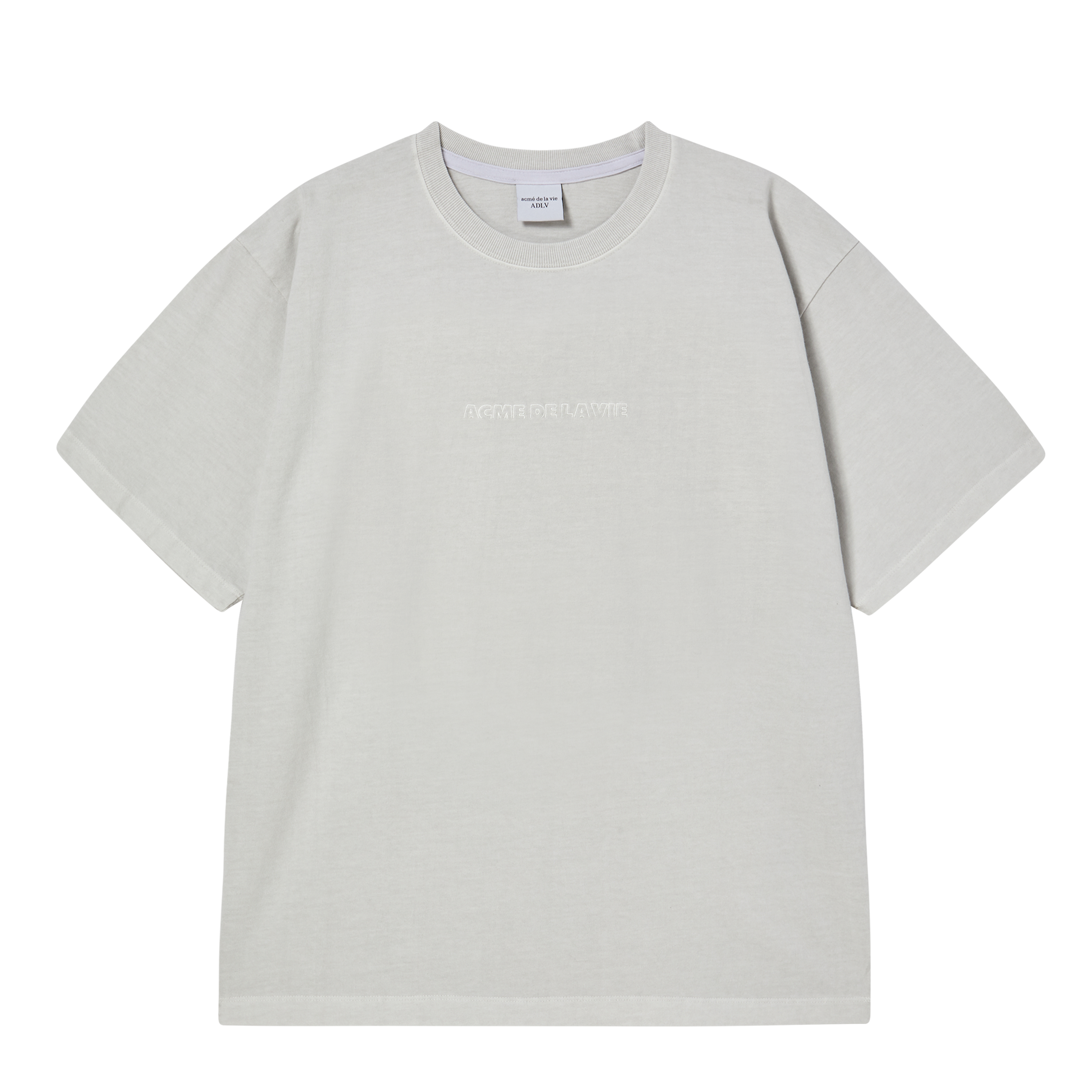 Áo Thun Simple Logo Pigment Xám Nhạt