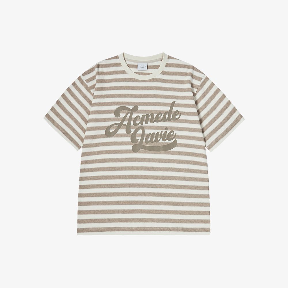 ADLV - Áo Thun Stripe Logo Print Be