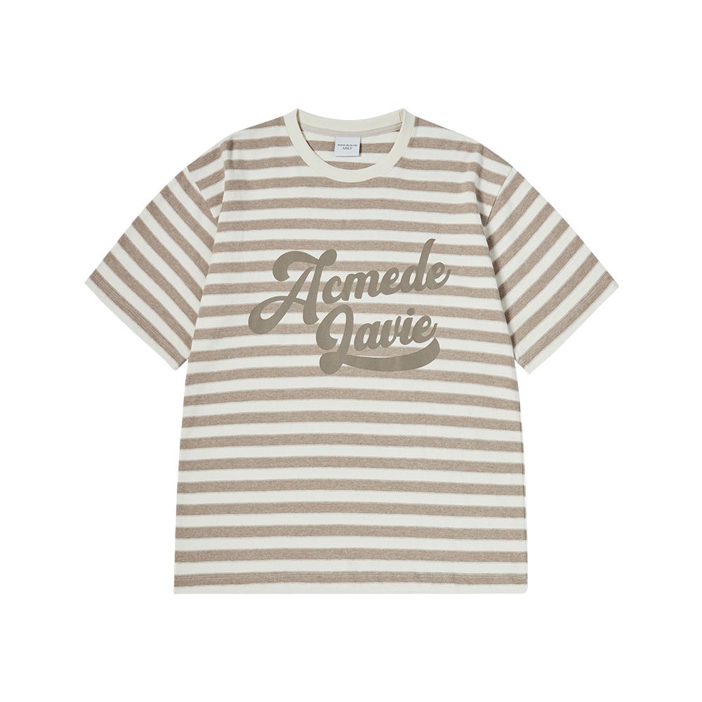 ADLV - Áo Thun Stripe Logo Print Be