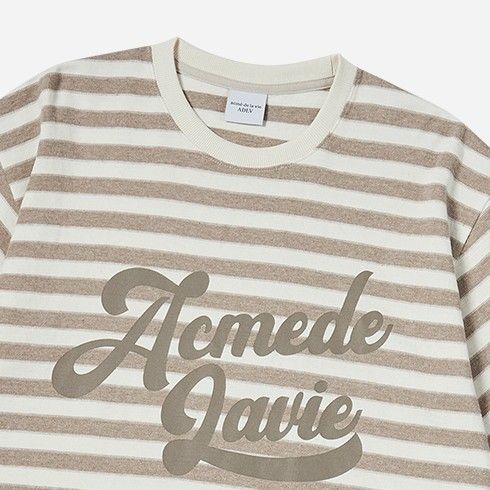ADLV - Áo Thun Stripe Logo Print Be