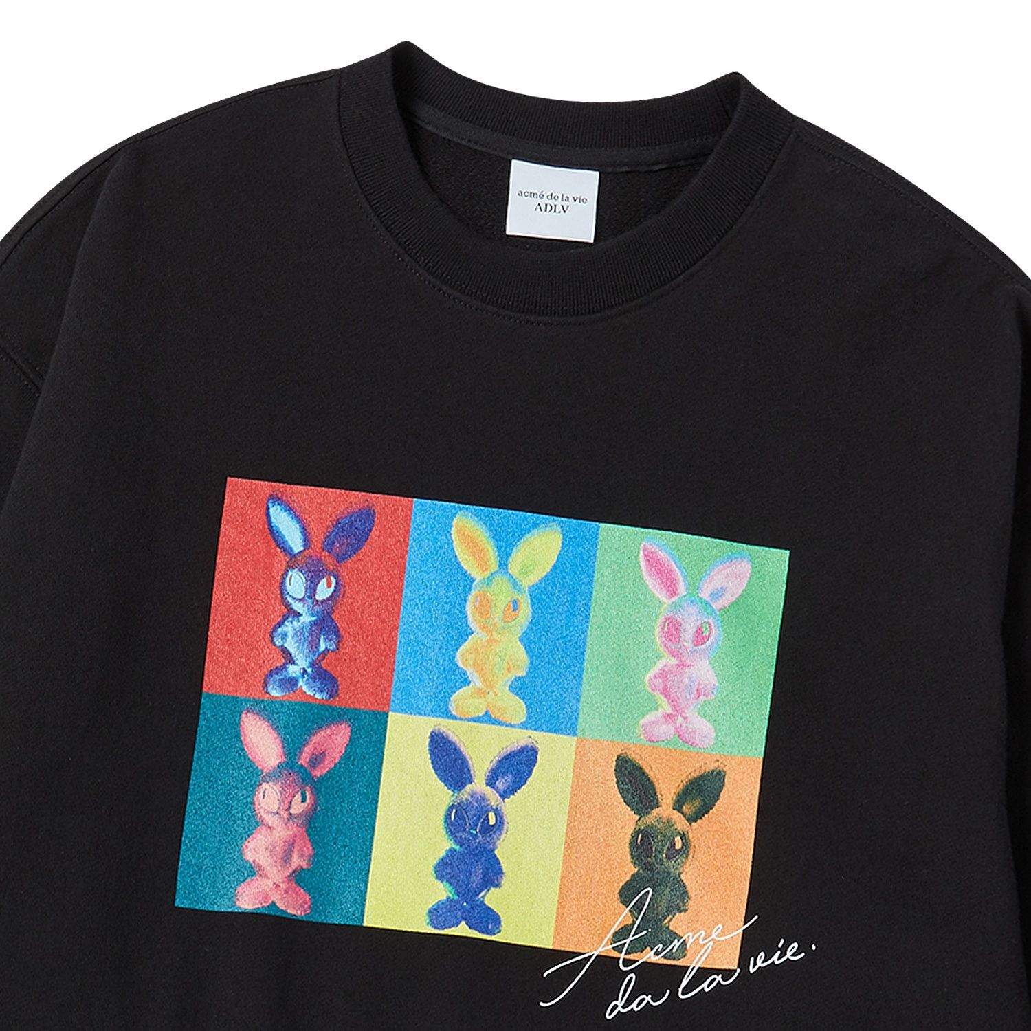 ADLV - Áo Nỉ Alien Rabbit Popart Đen