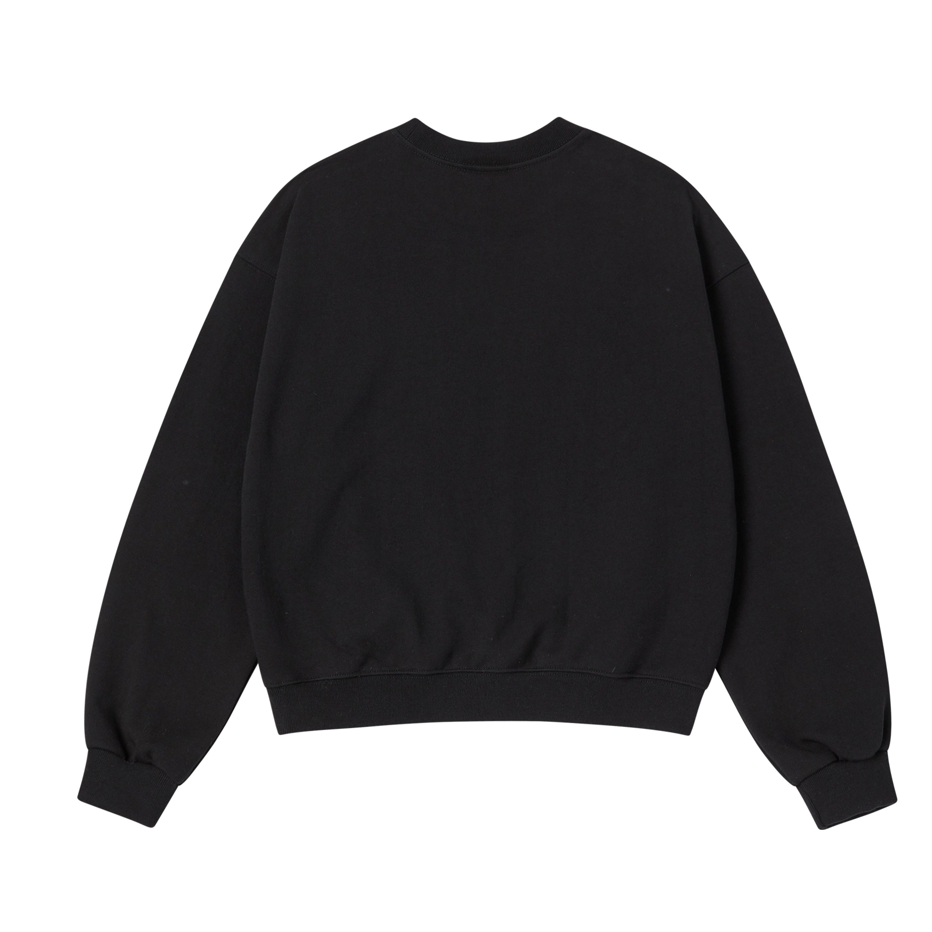 ADLV - Áo Nỉ Star Rabbit Crop Đen