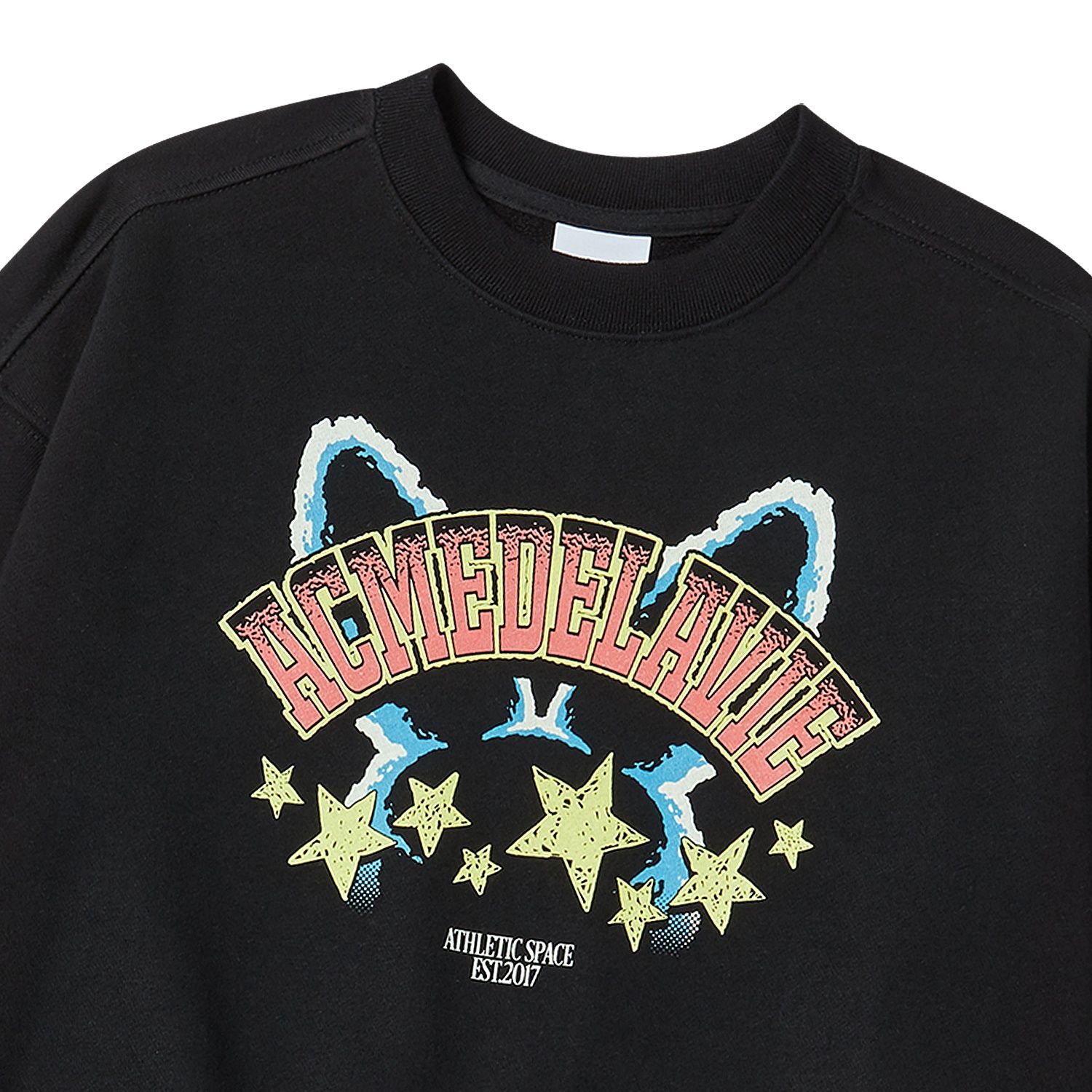 ADLV - Áo Nỉ Star Rabbit Crop Đen