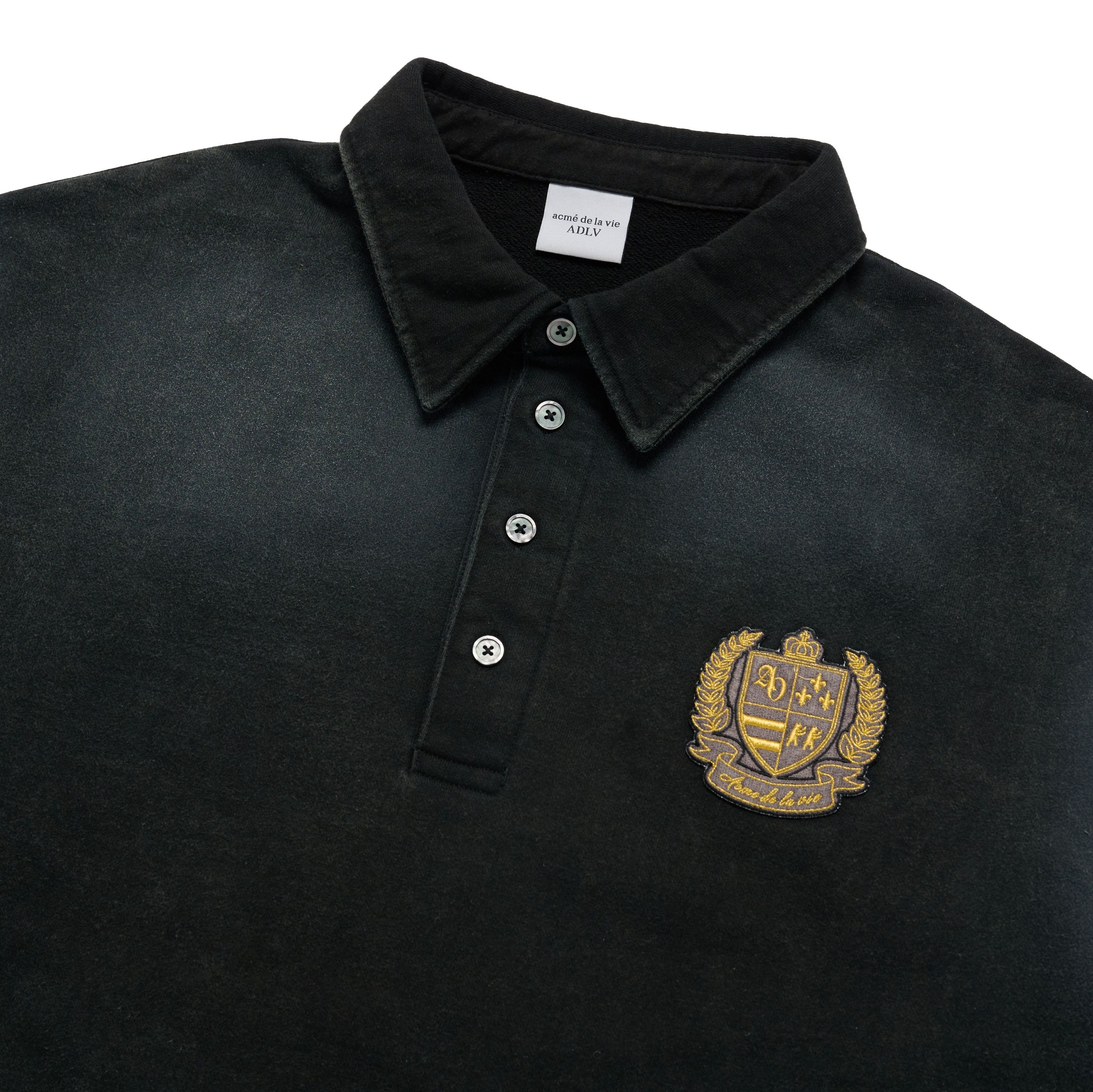 ADLV - Áo Nỉ Washing Embo Rugby Đen