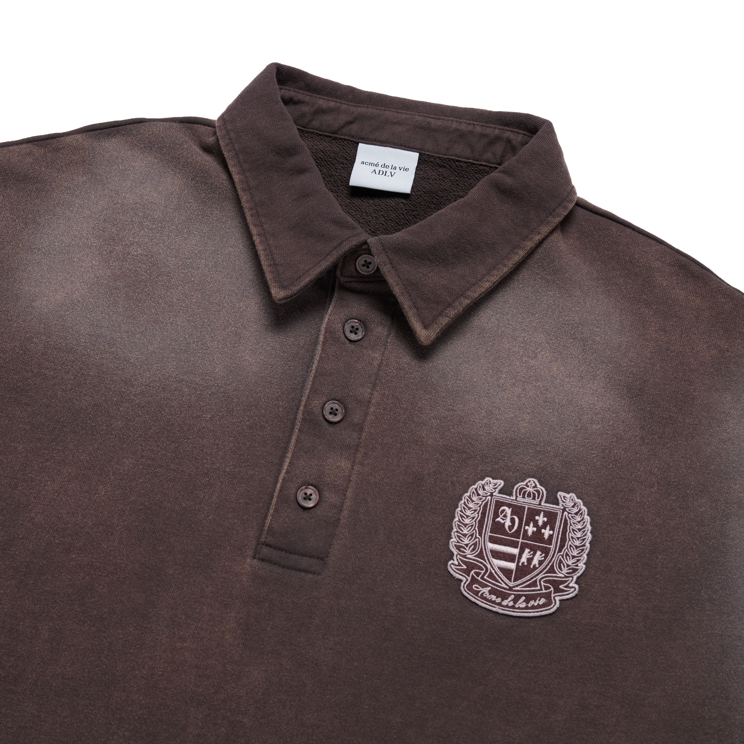 ADLV - Áo Nỉ Washing Embo Rugby Nâu
