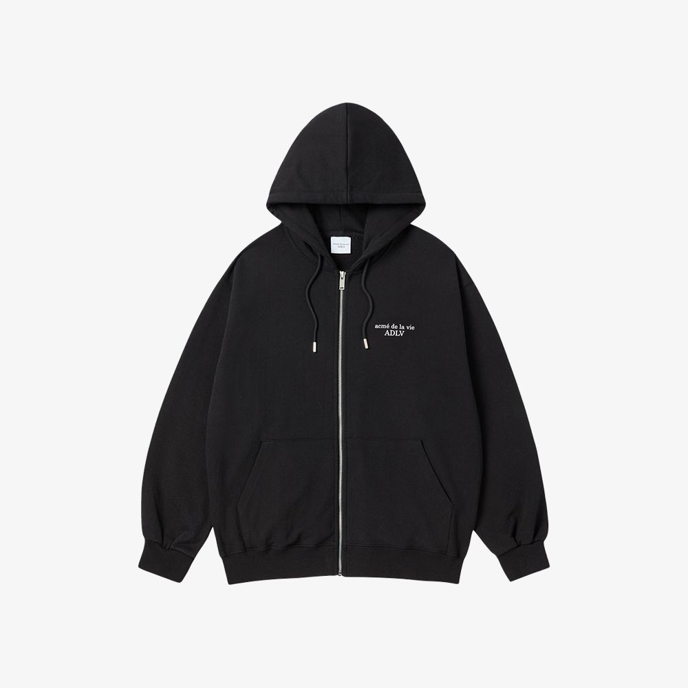 ADLV - Áo Hoodie Kéo Khóa Square Basket Ball Đen