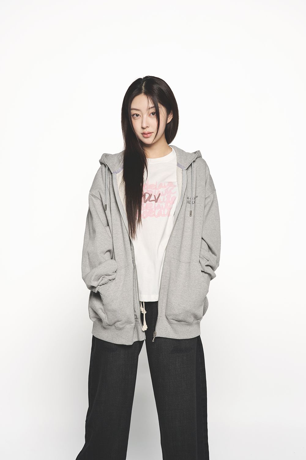 ADLV - Áo Hoodie Kéo Khóa Square Basket Ball Muối Tiêu