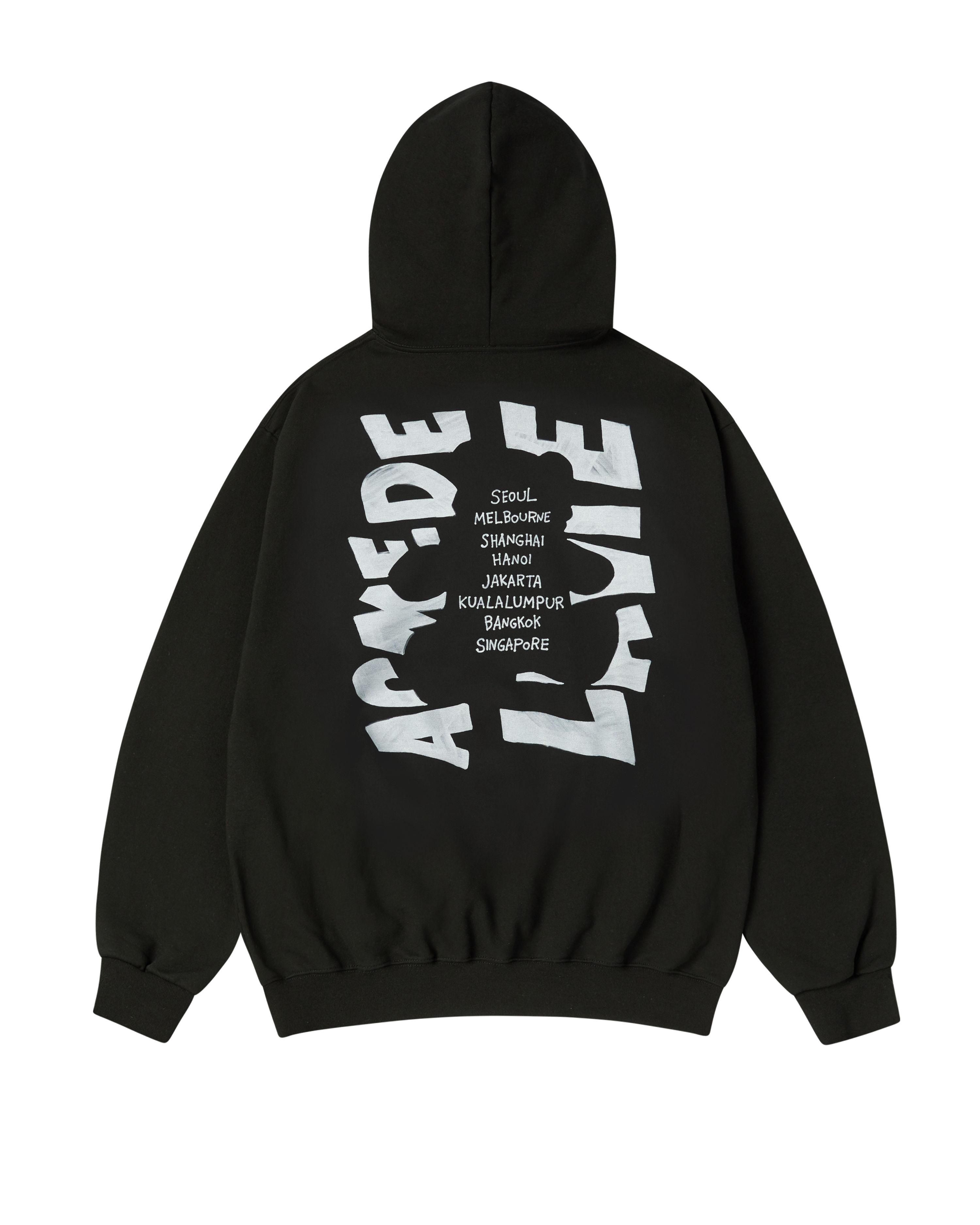 Áo hoodie BEAR WORLD TOUR NAPPING Đen