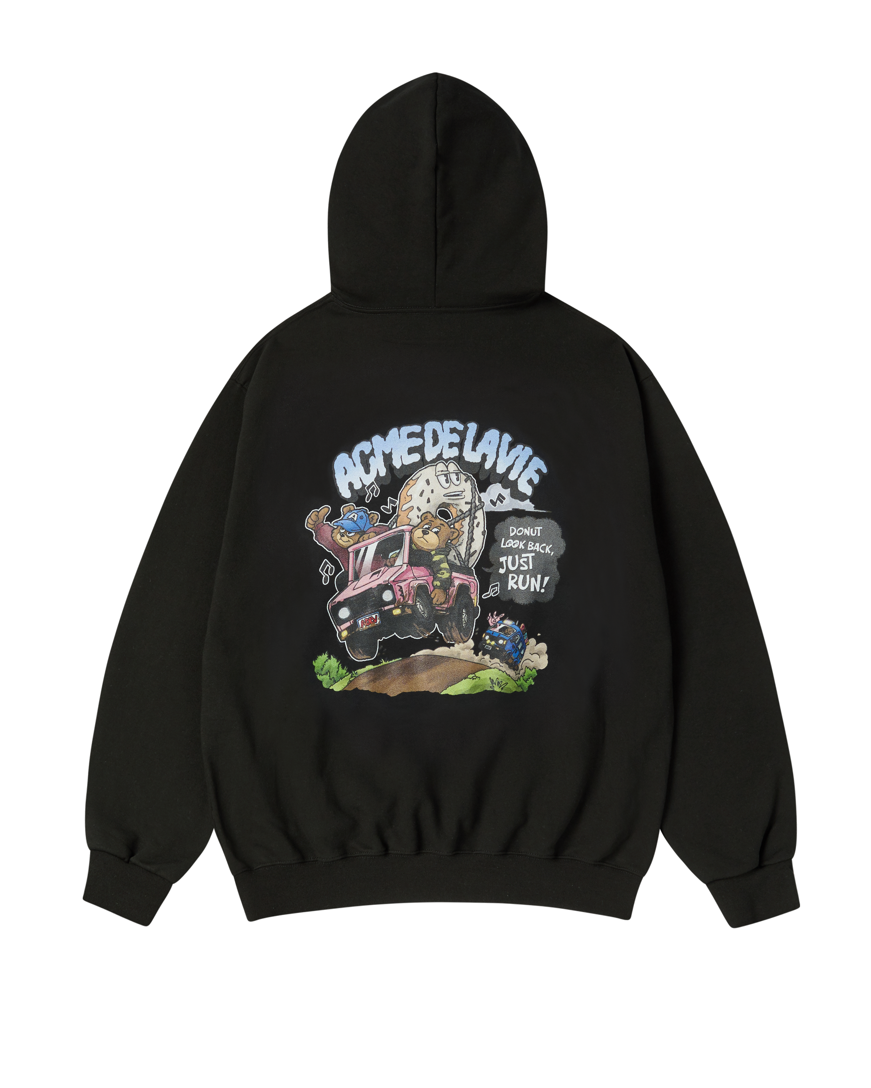 ADLV - Áo hoodie DONUT CHASING Đen