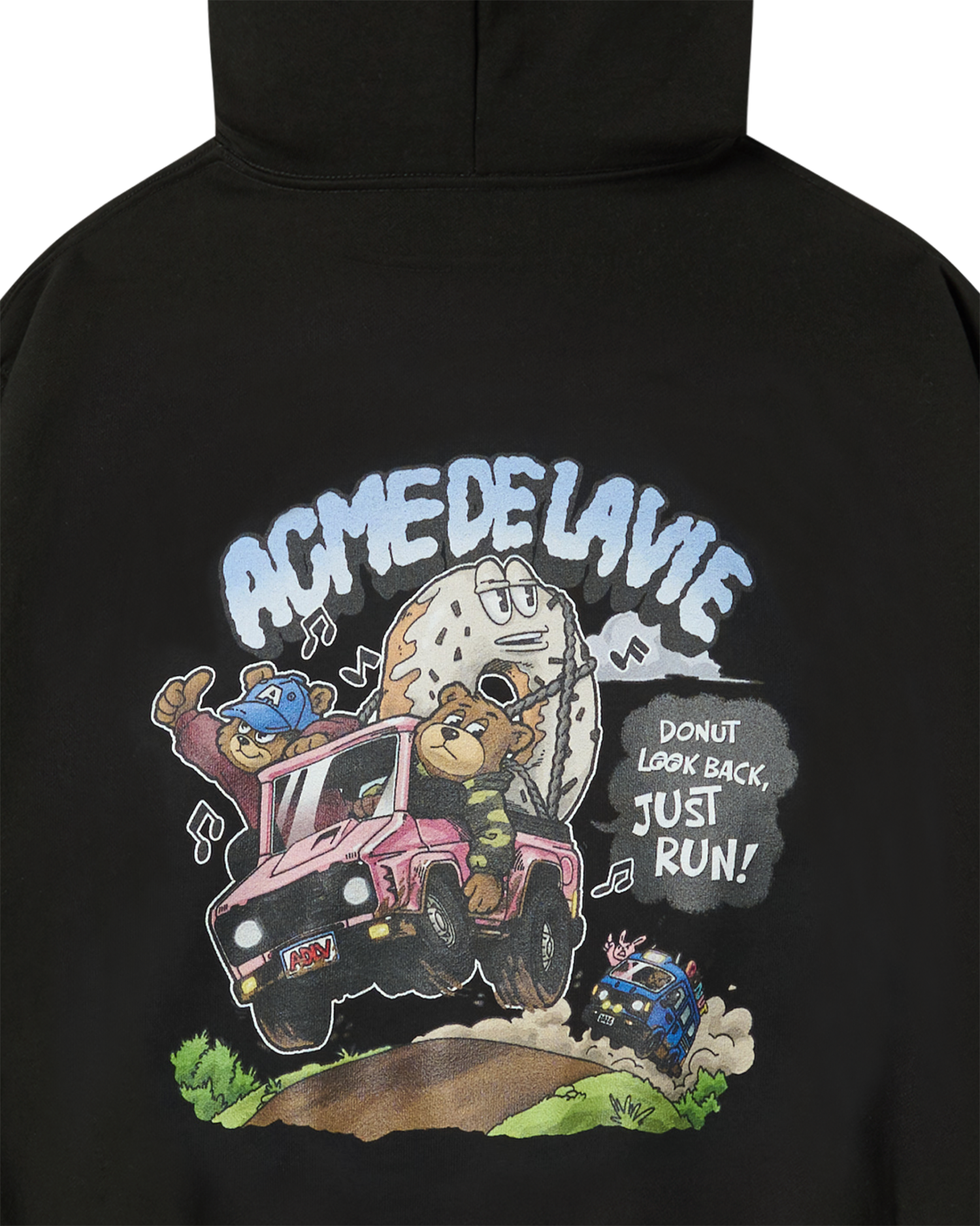 ADLV - Áo hoodie DONUT CHASING Đen