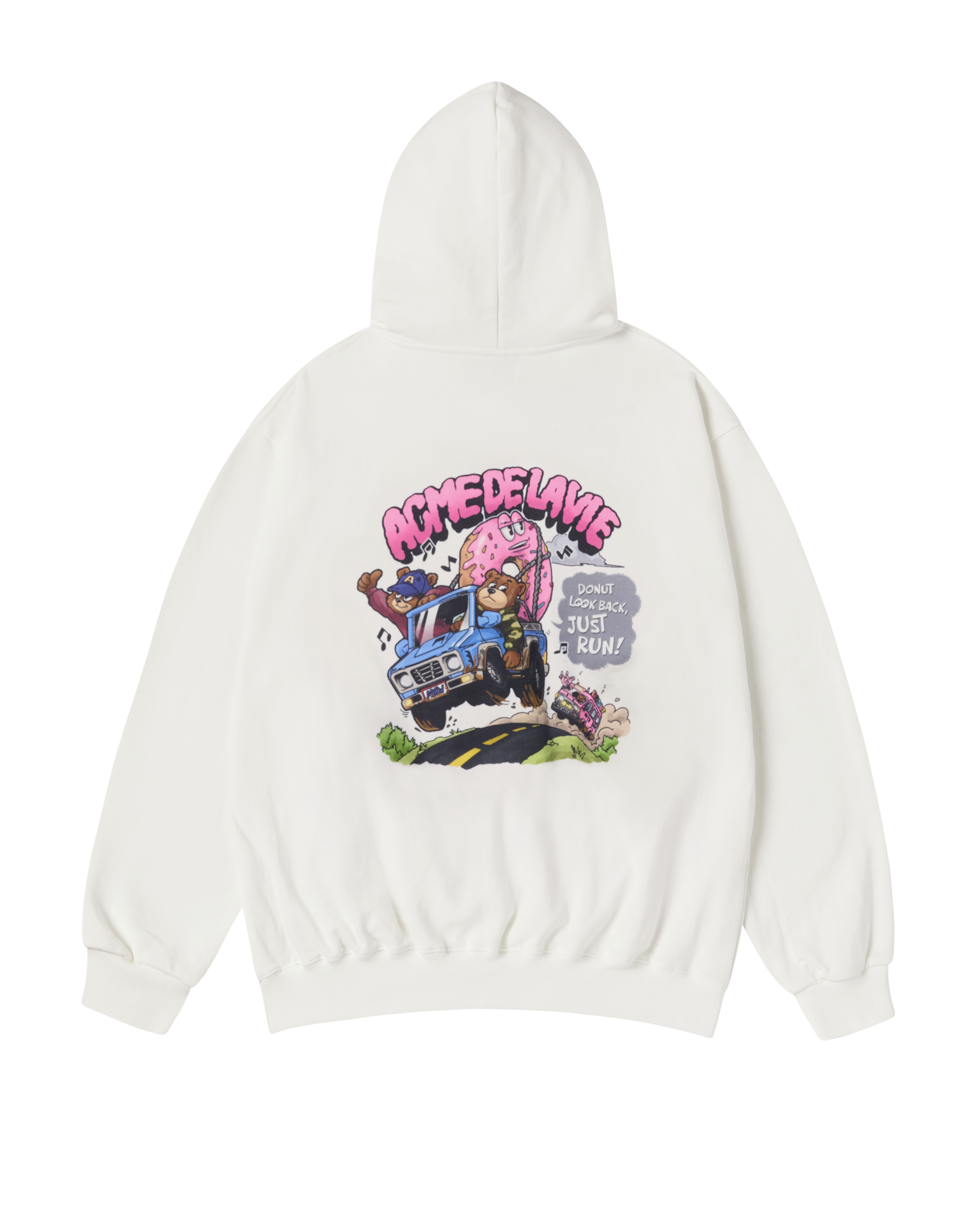 Áo hoodie DONUT CHASING Kem