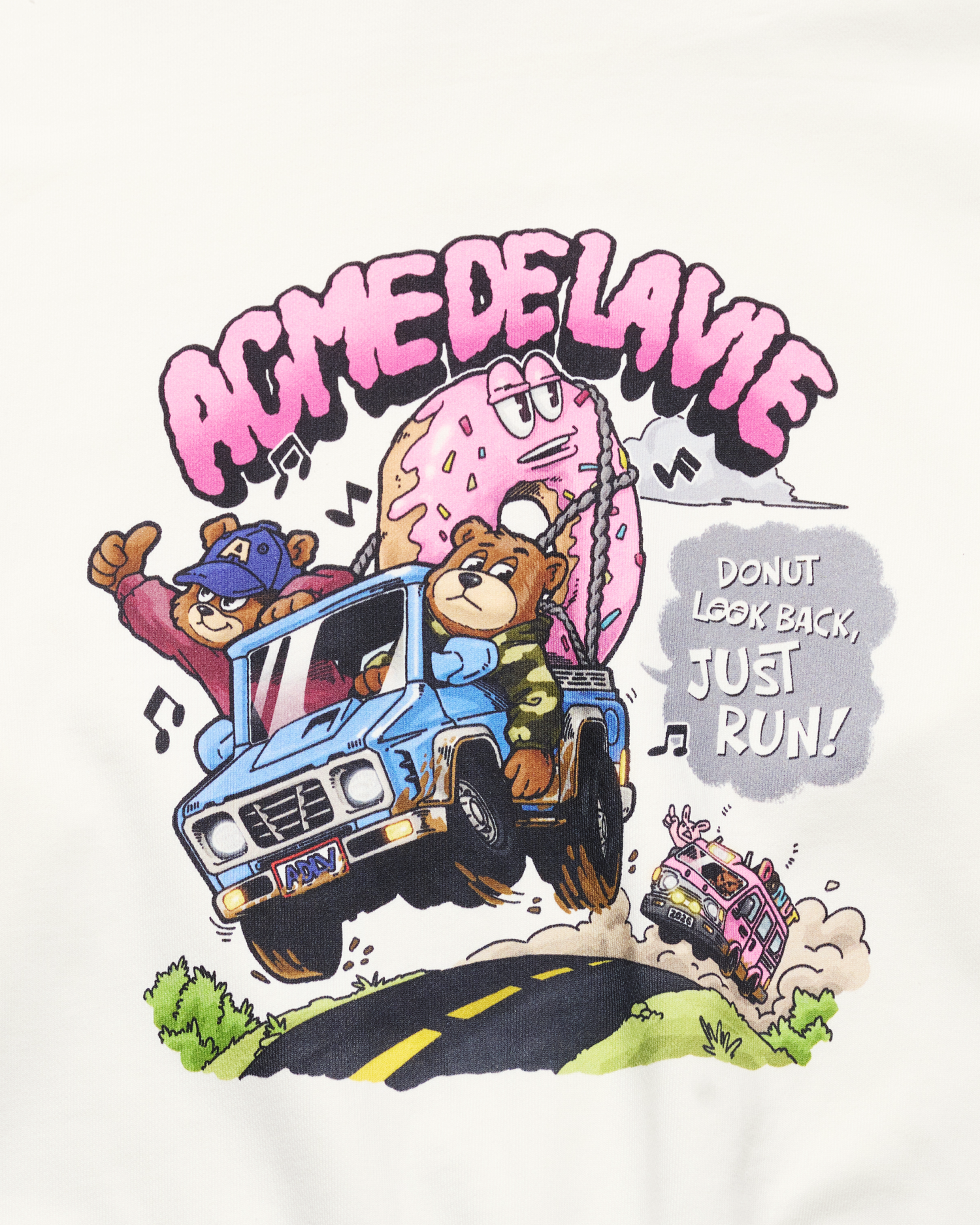 Áo hoodie DONUT CHASING Kem