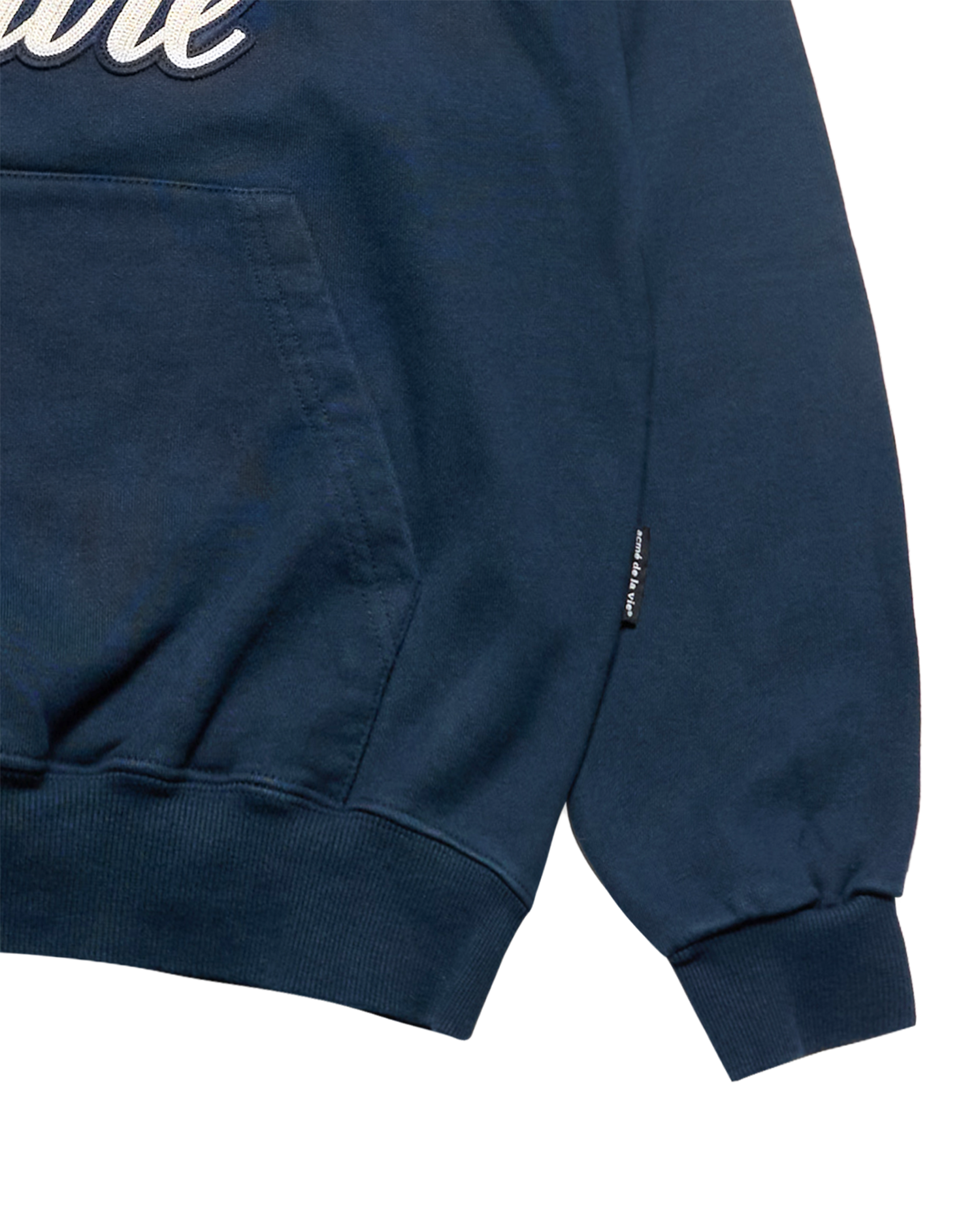 Áo hoodie BIO WASHED FELT LOGO Xanh navy đậm