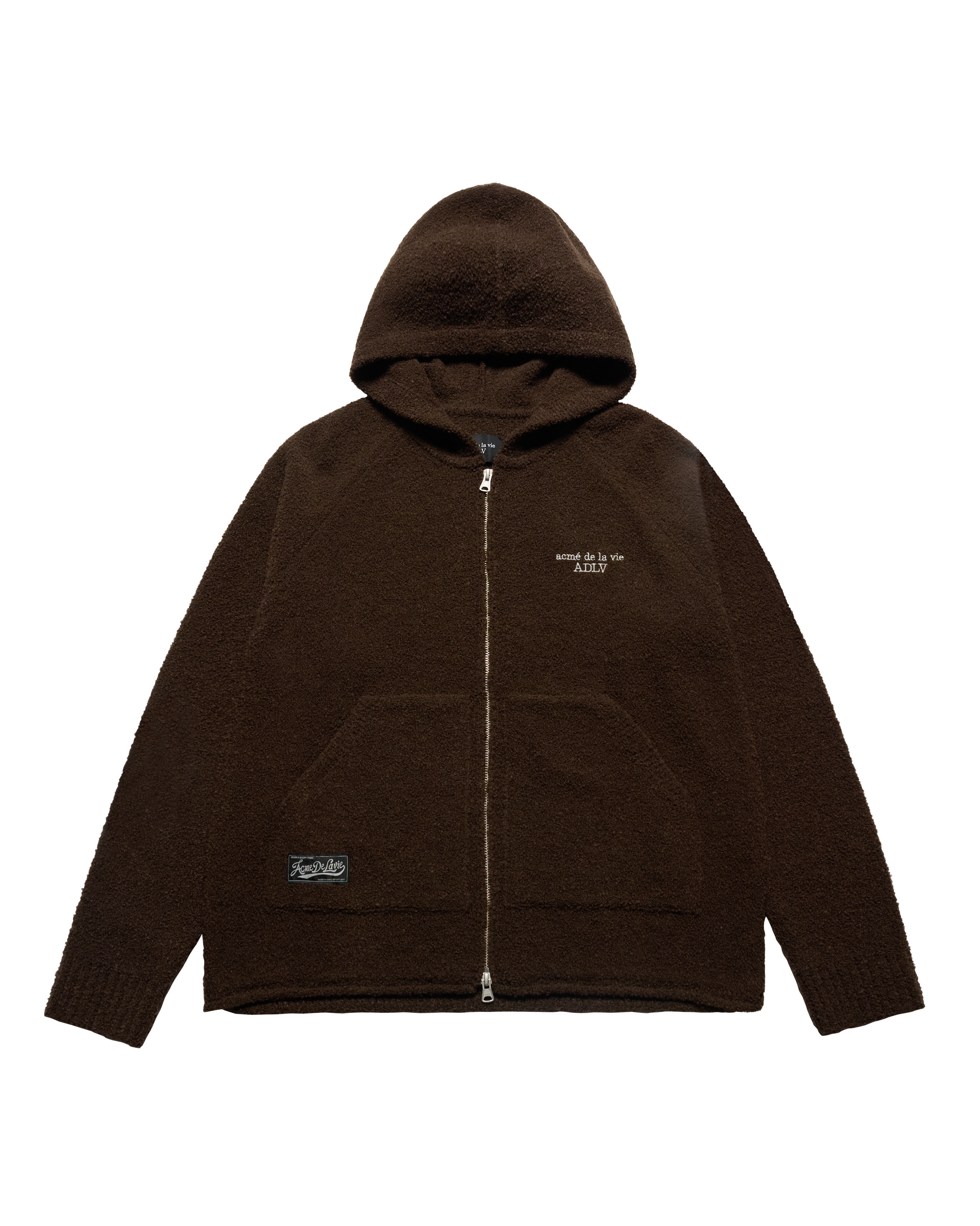 Áo hoodie kéo khóa CLASSIC KNIT Nâu