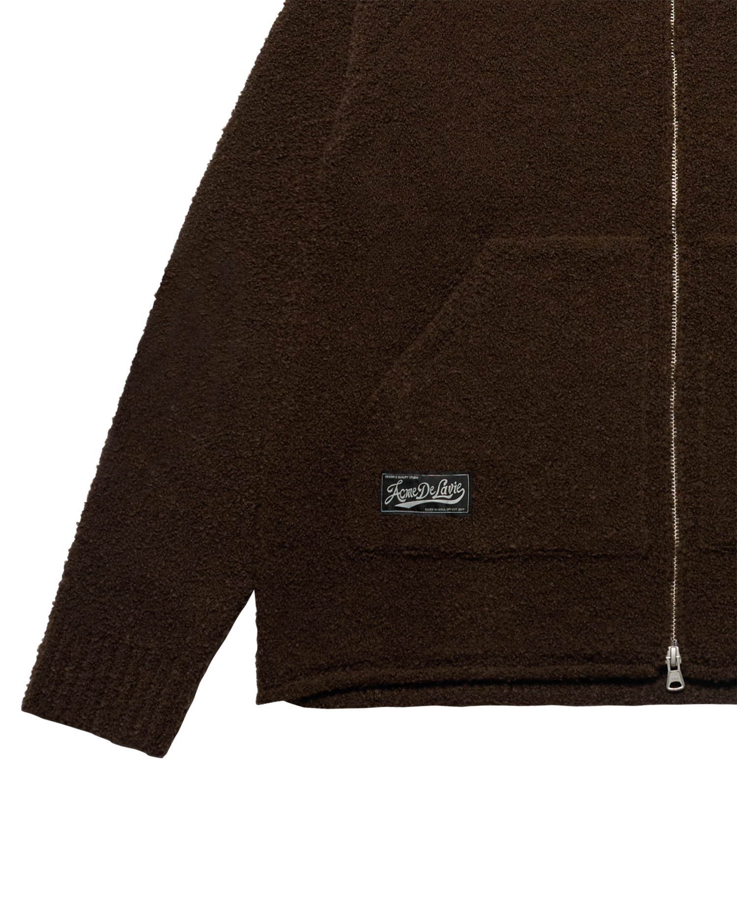 Áo hoodie kéo khóa CLASSIC KNIT Nâu