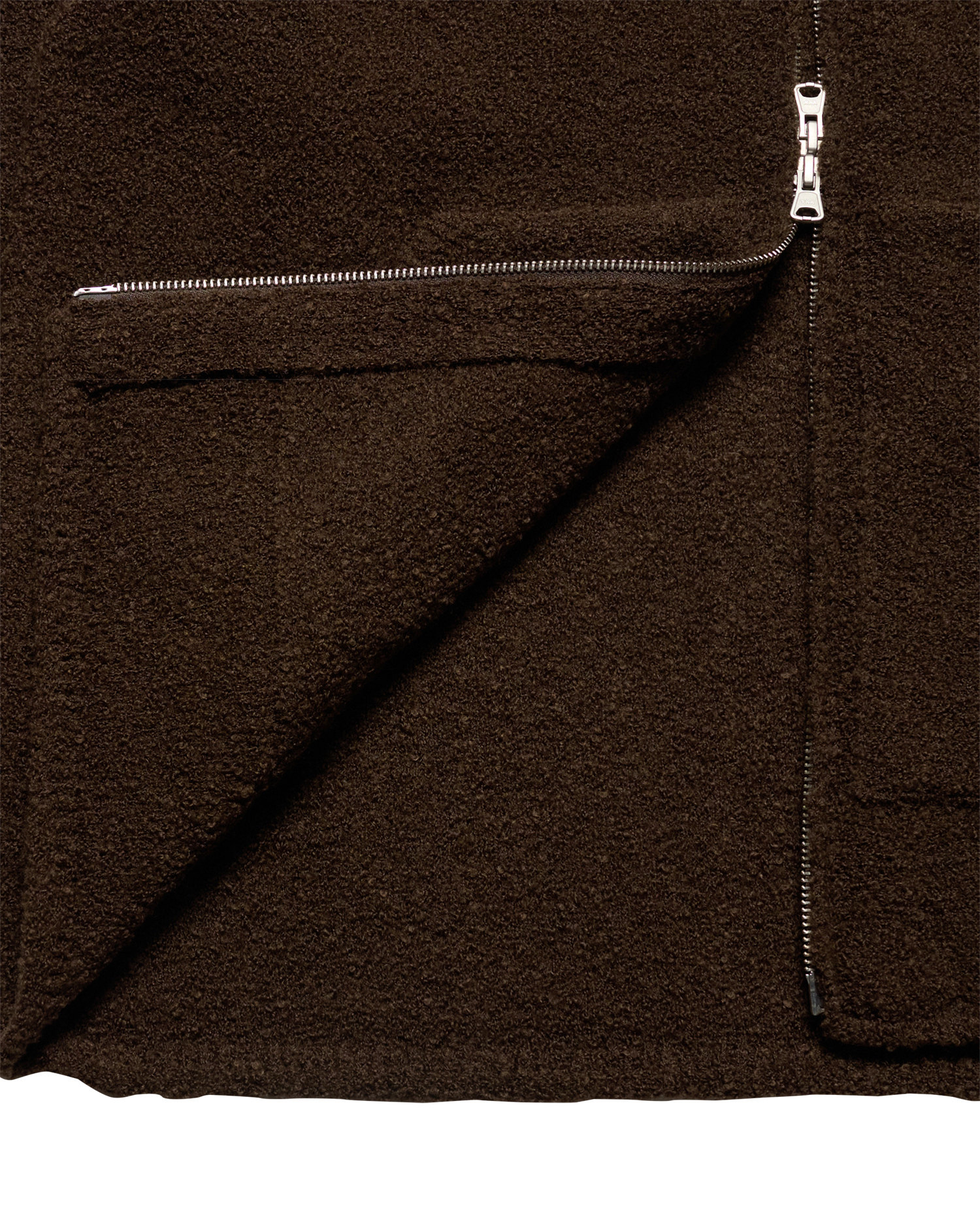 Áo hoodie kéo khóa CLASSIC KNIT Nâu