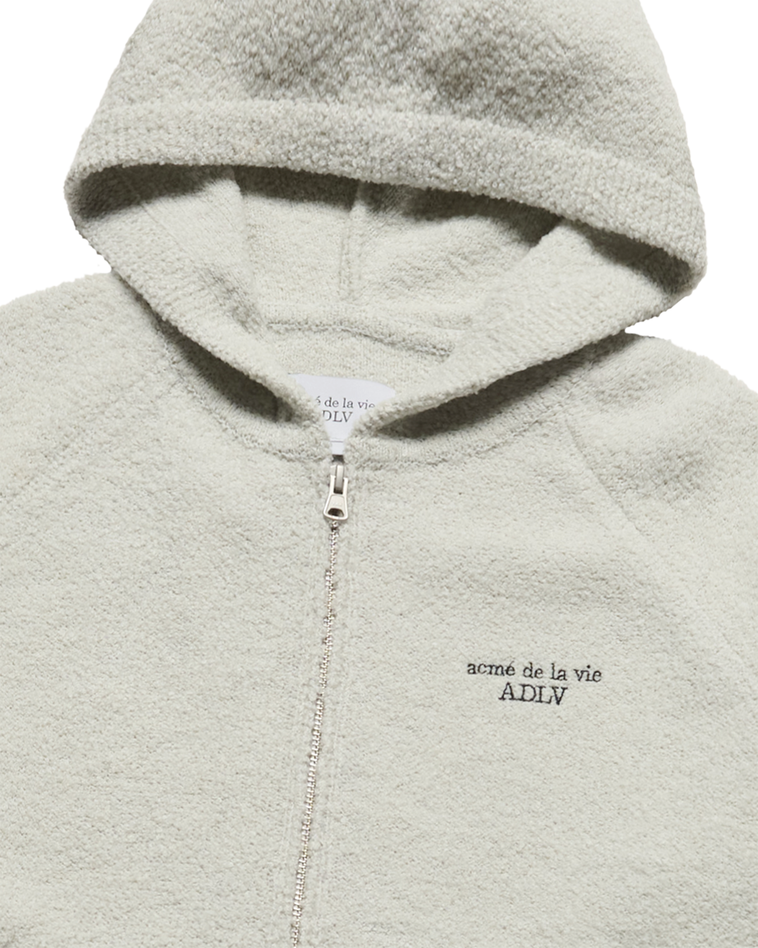 Áo hoodie kéo khóa CLASSIC KNIT Xám nhạt