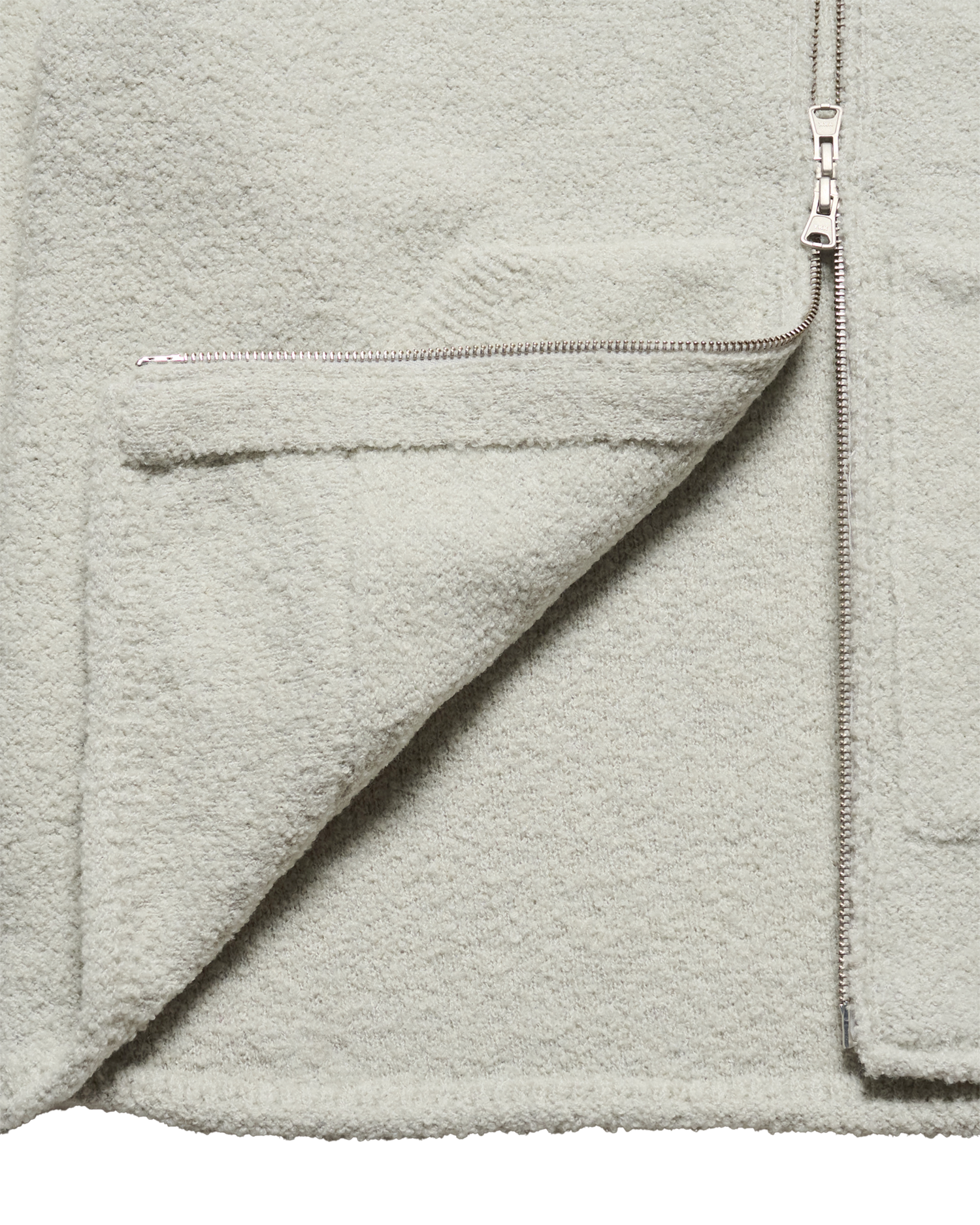 Áo hoodie kéo khóa CLASSIC KNIT Xám nhạt
