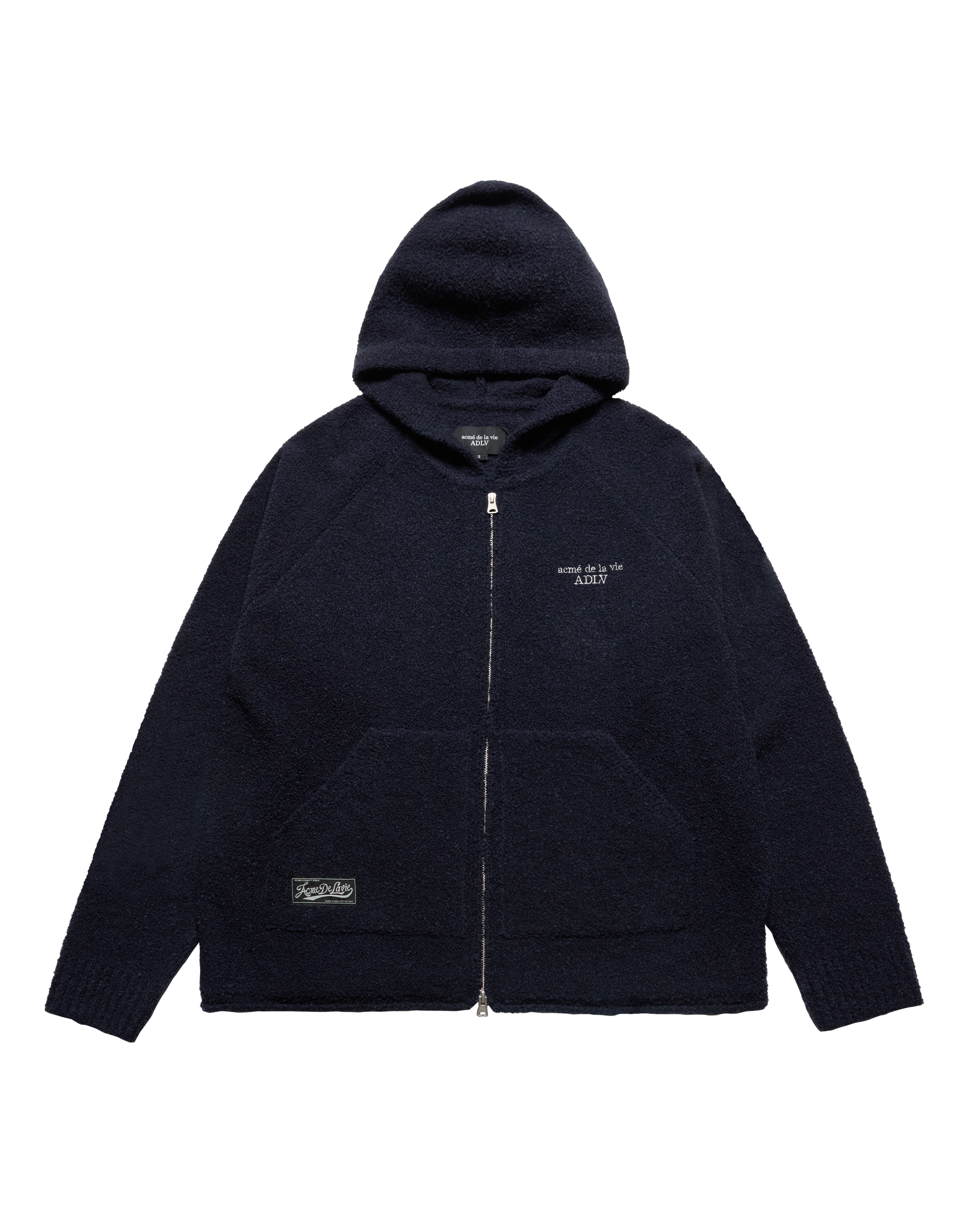 Áo hoodie kéo khóa CLASSIC KNIT Xanh navy