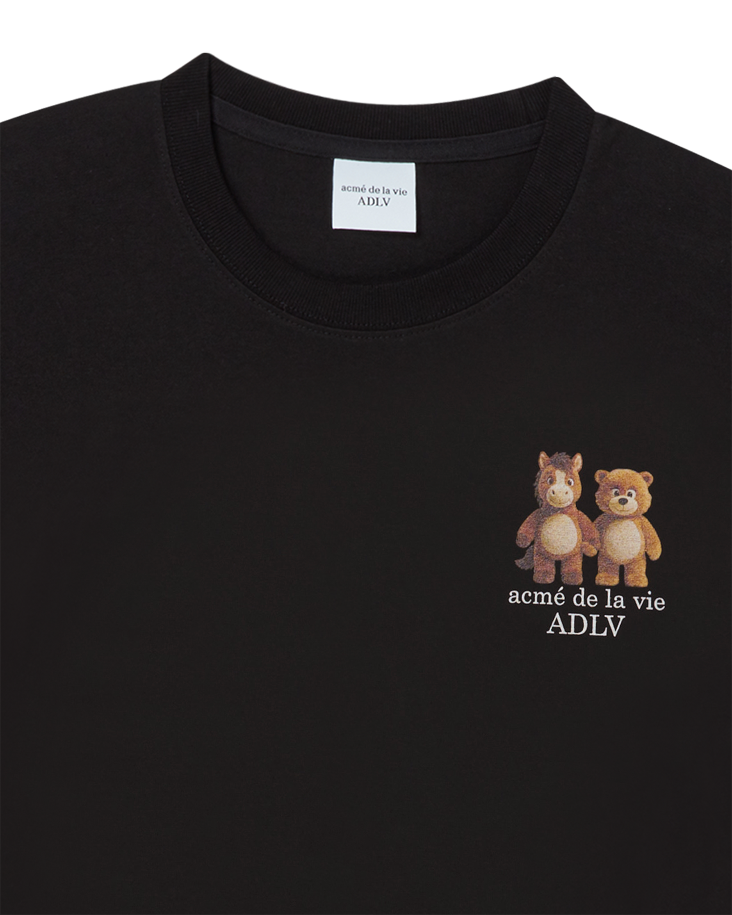 ADLV - Áo thun ADLV BEAR & HORSE FRIENDS Đen