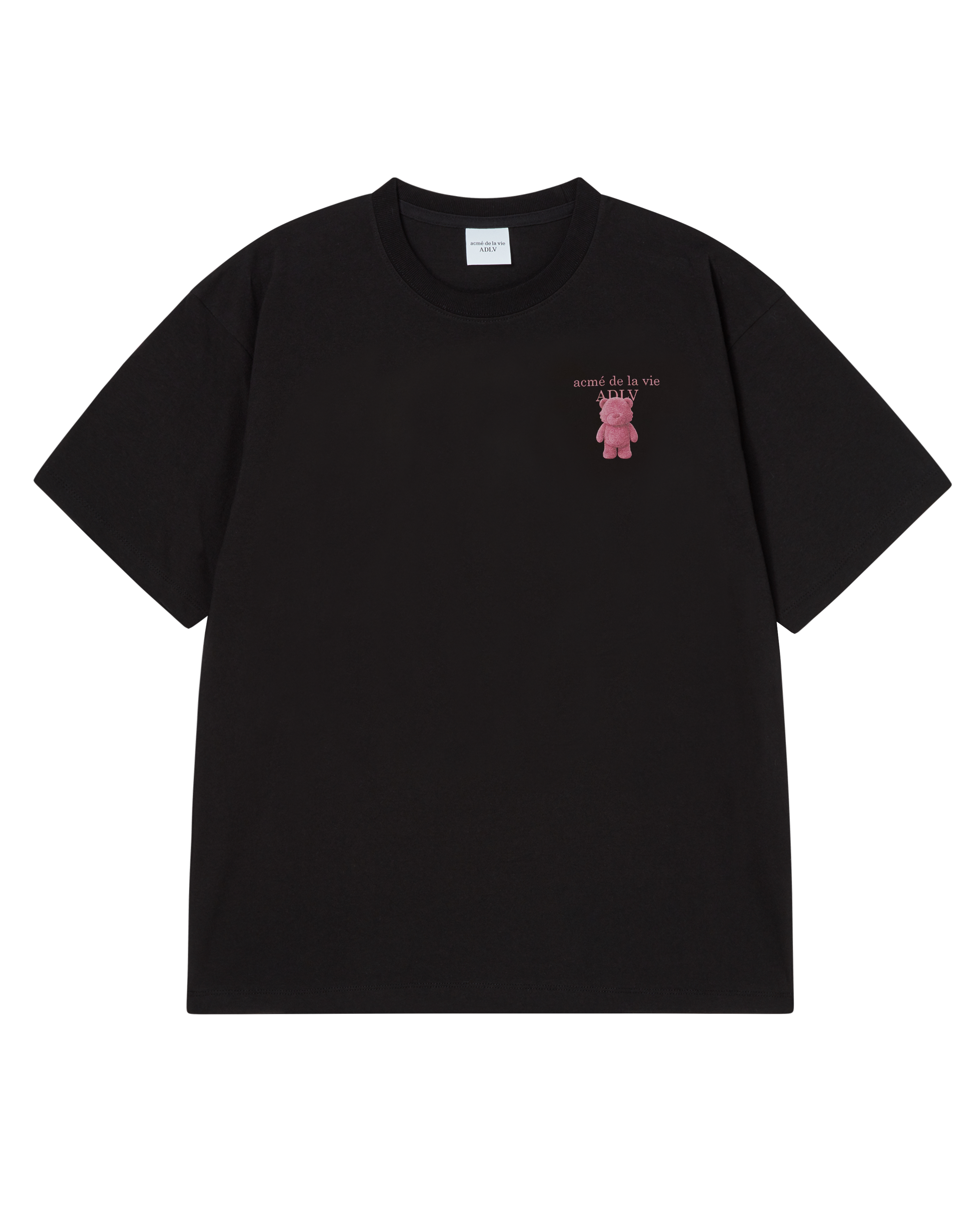 Áo thun ngắn tay FUZZY AC BEAR BASIC LOGO Đen