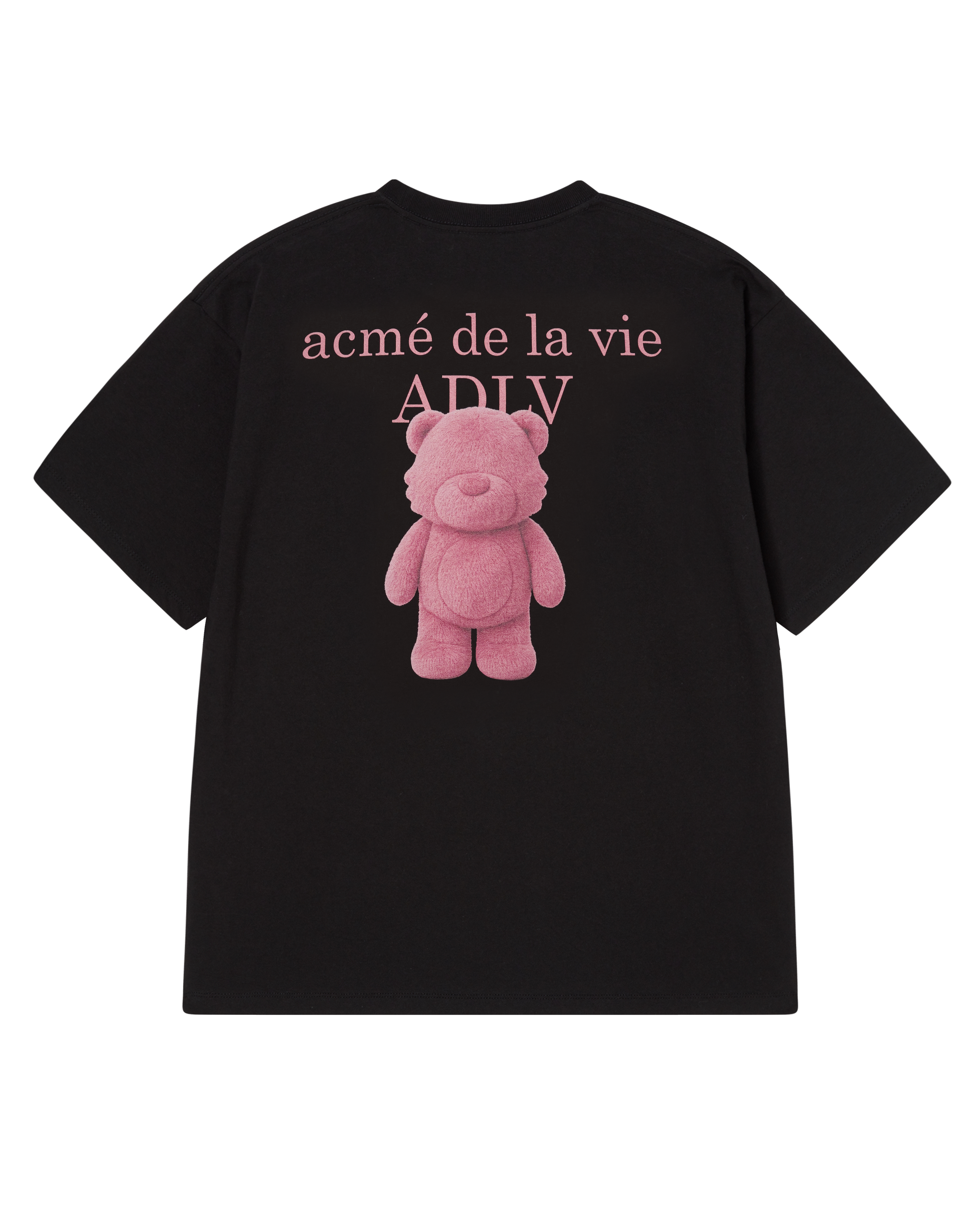 Áo thun ngắn tay FUZZY AC BEAR BASIC LOGO Đen
