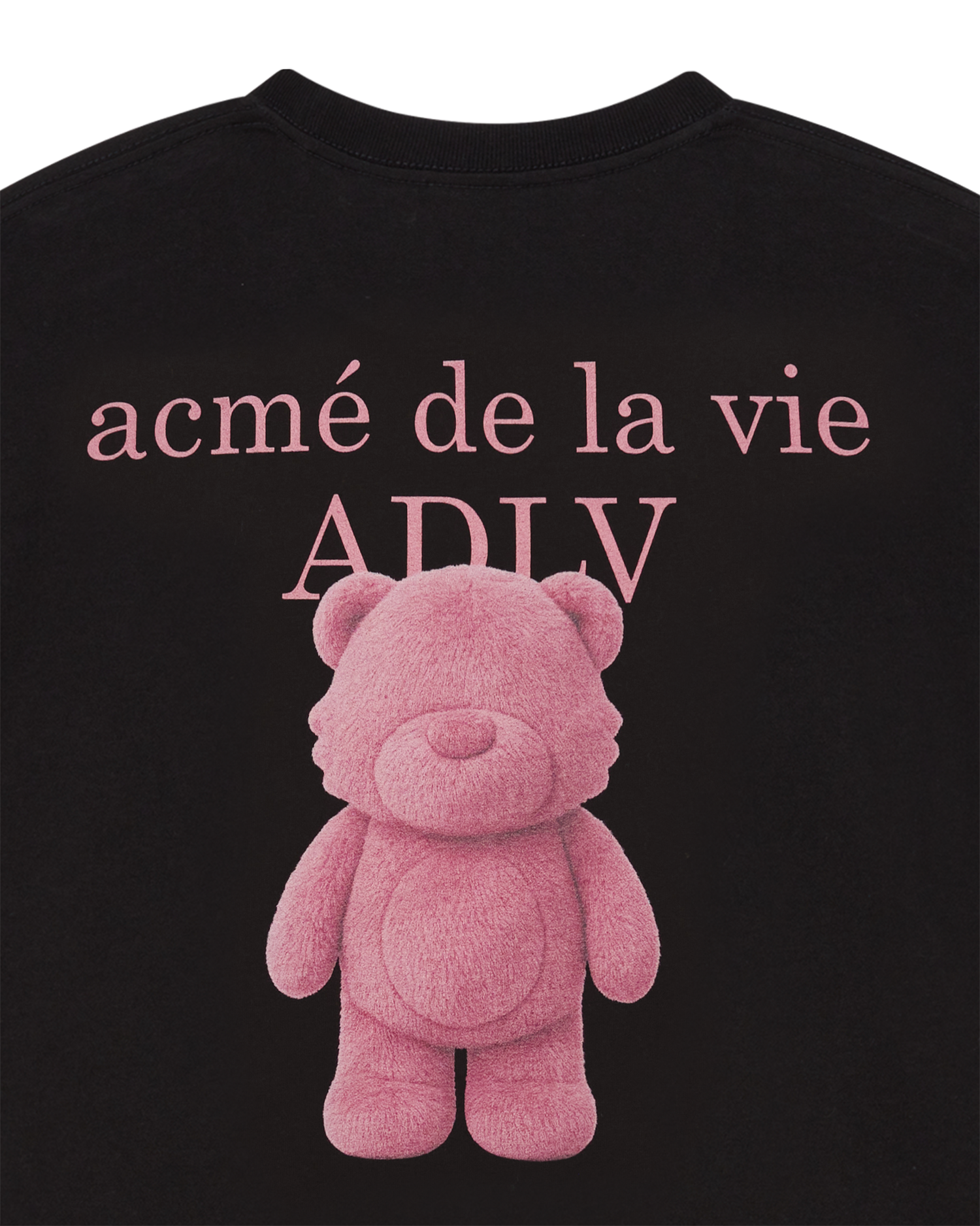 Áo thun ngắn tay FUZZY AC BEAR BASIC LOGO Đen