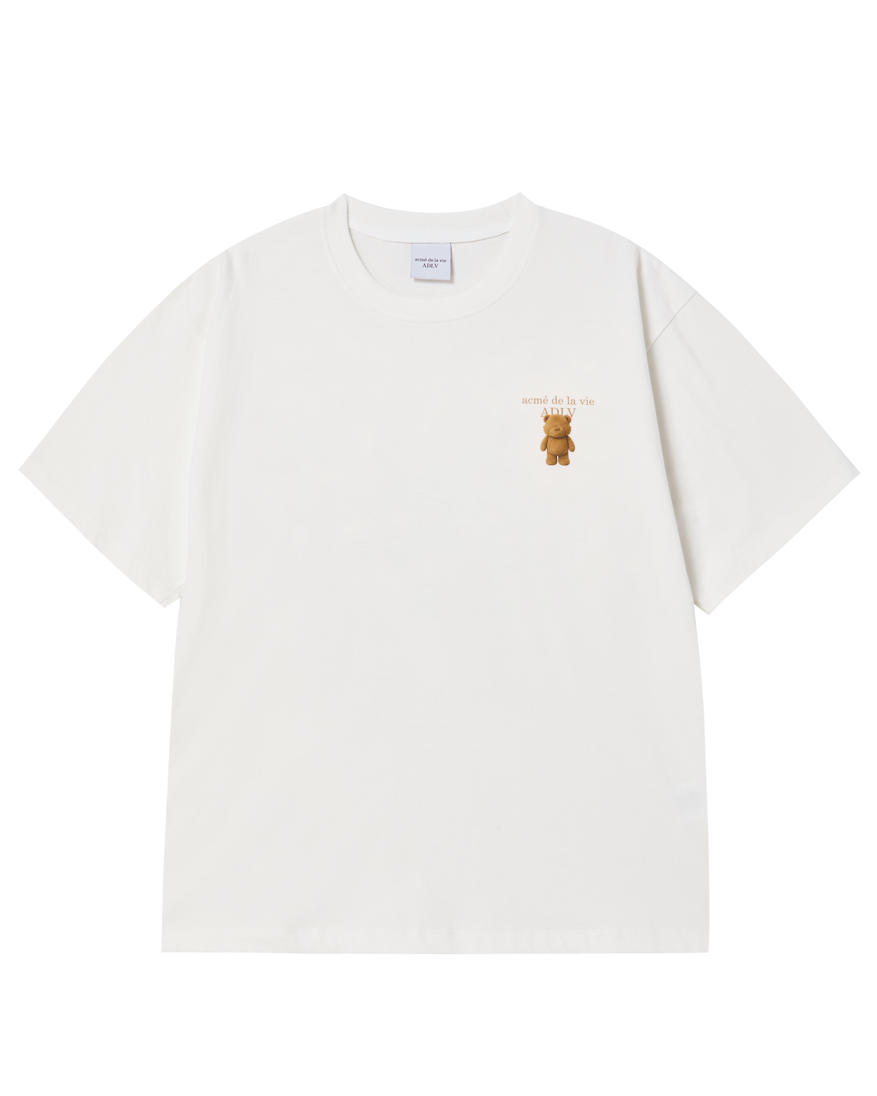 Áo thun ngắn tay FUZZY AC BEAR BASIC LOGO Kem