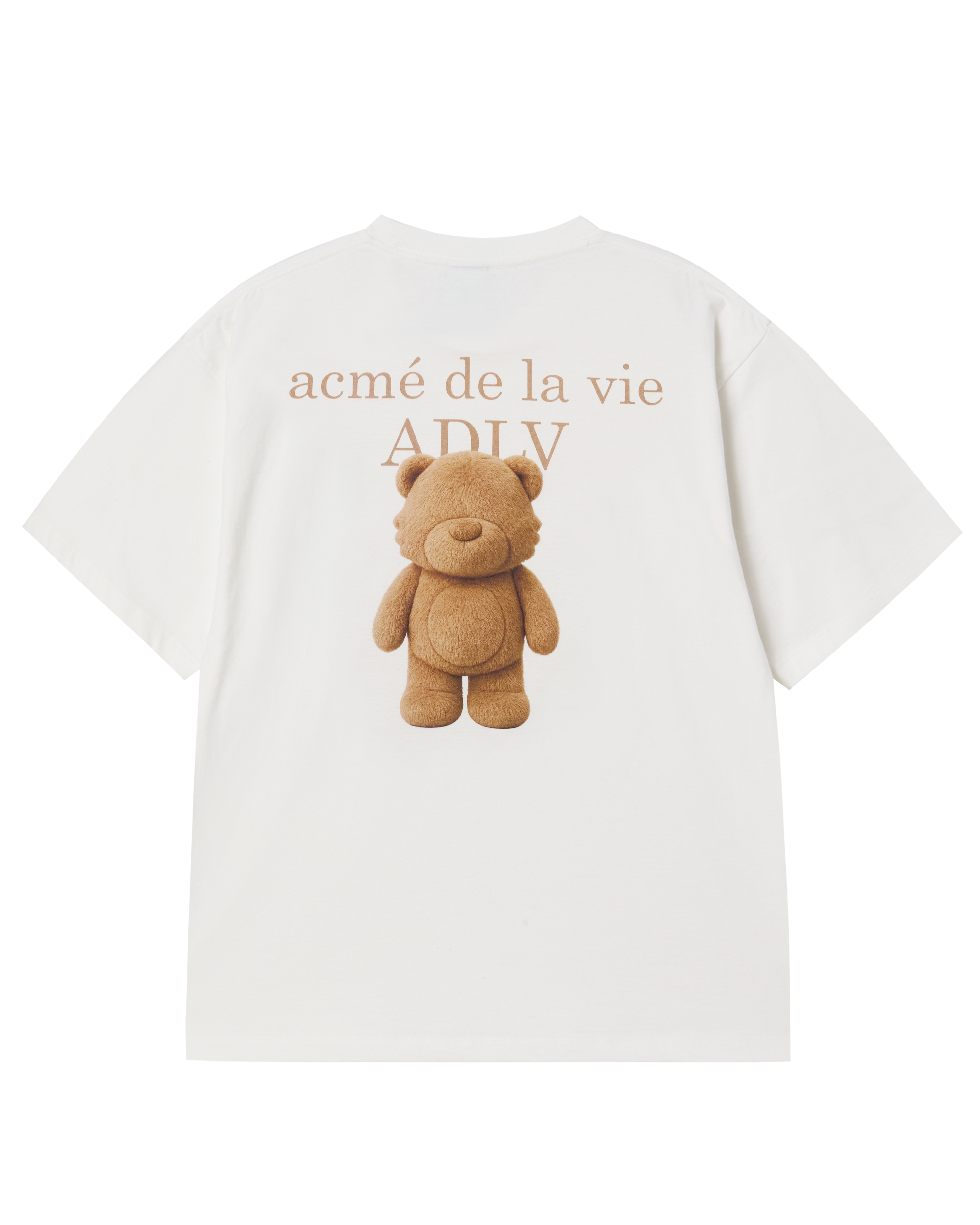 Áo thun ngắn tay FUZZY AC BEAR BASIC LOGO Kem