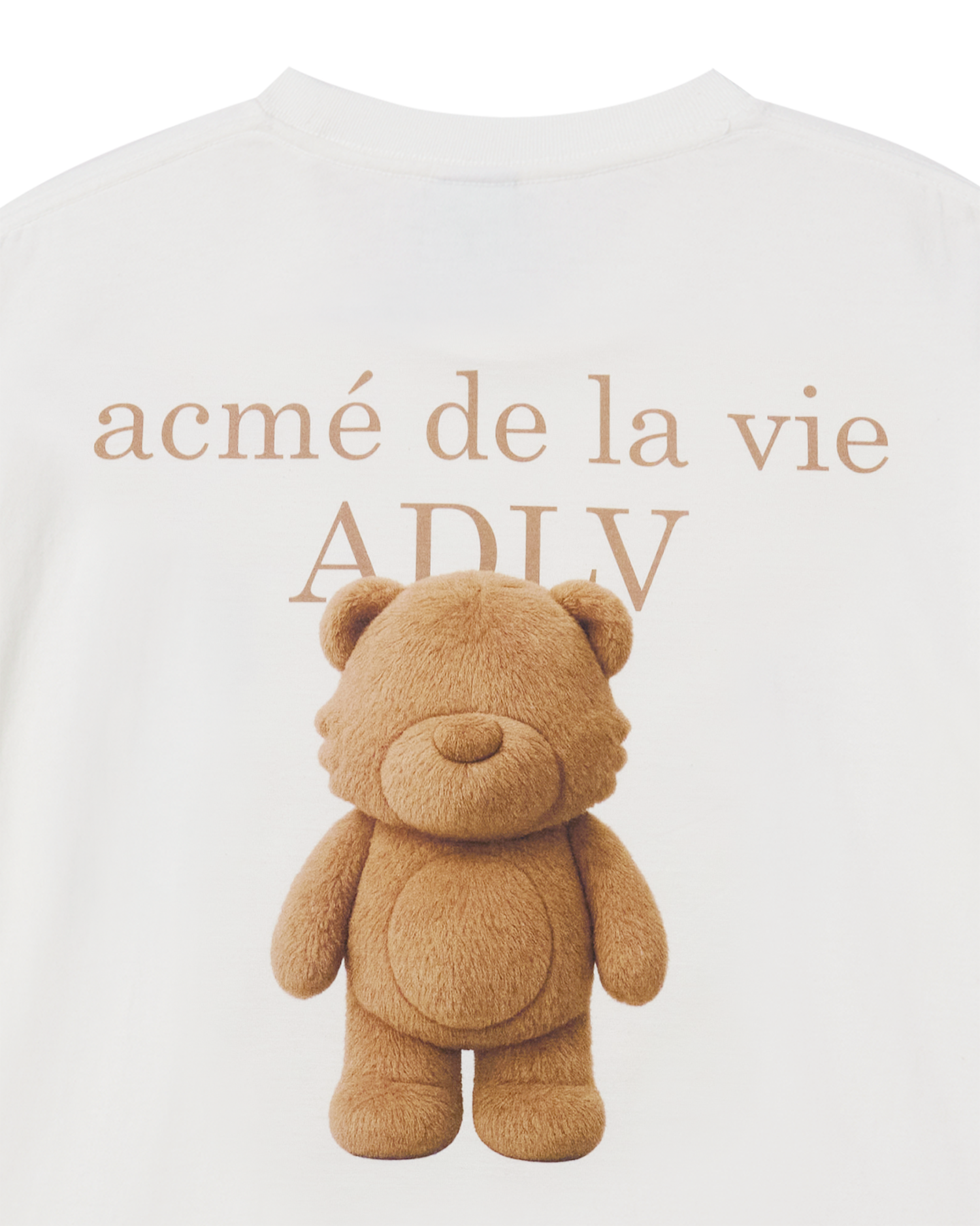 Áo thun ngắn tay FUZZY AC BEAR BASIC LOGO Kem
