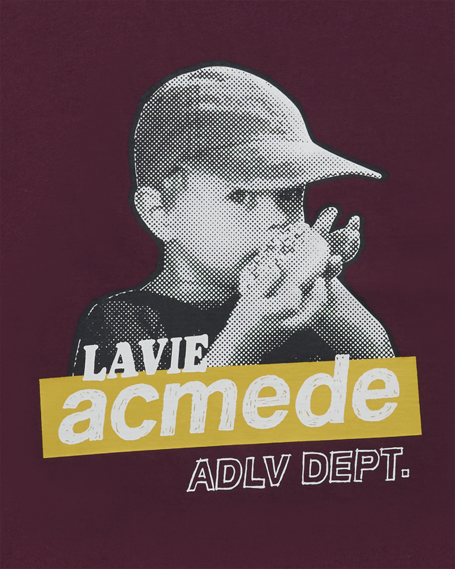 ADLV - Áo thun HALFTONE BOX CAPBOY Đỏ bordeaux