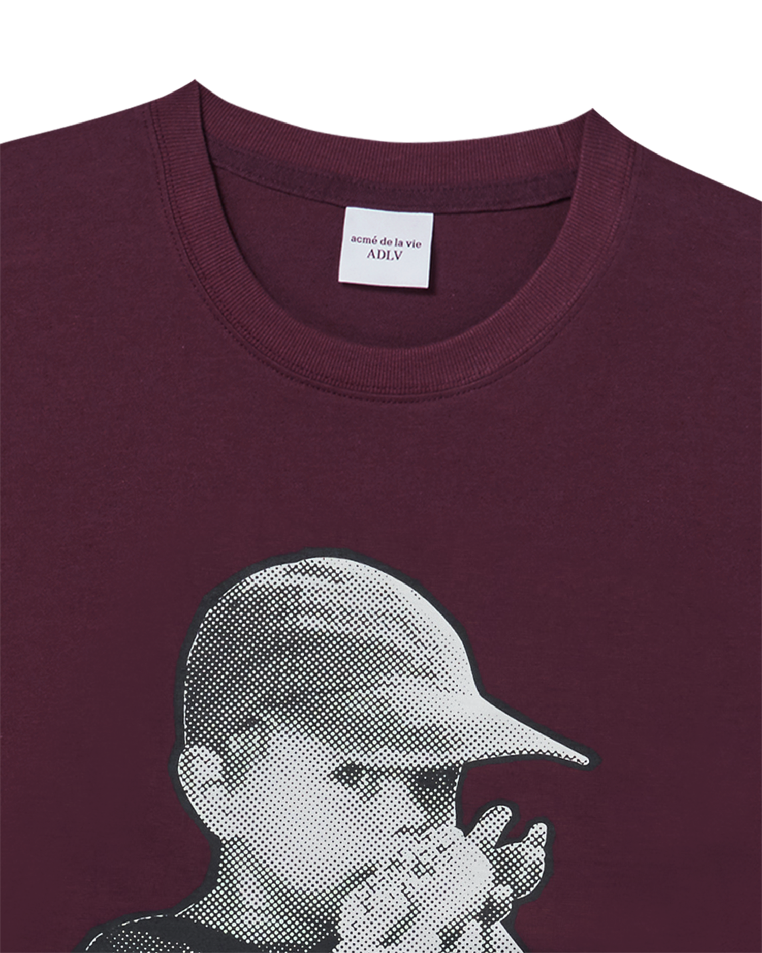 ADLV - Áo thun HALFTONE BOX CAPBOY Đỏ bordeaux