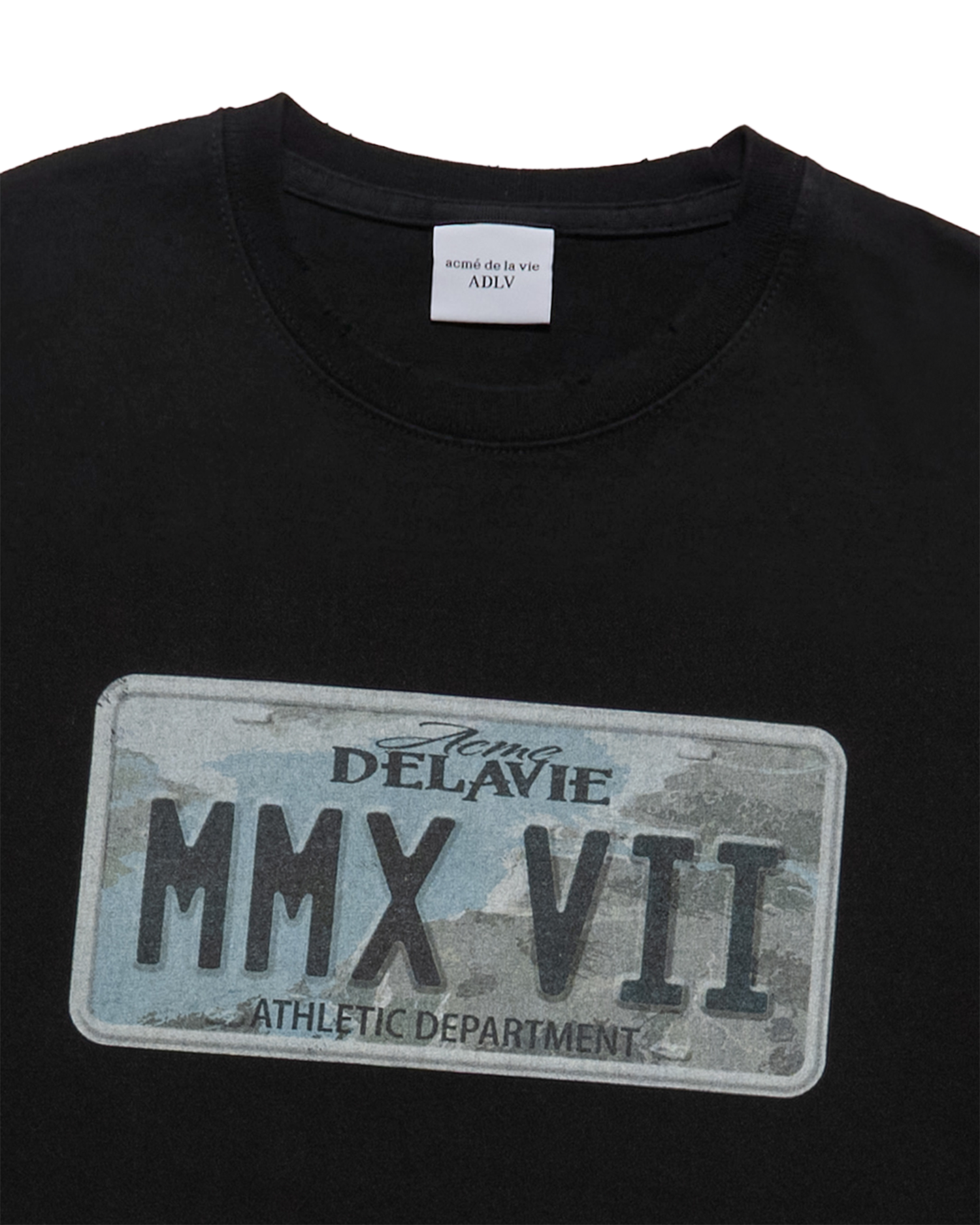 Áo thun ngắn tay LICENSE PLATE Đen