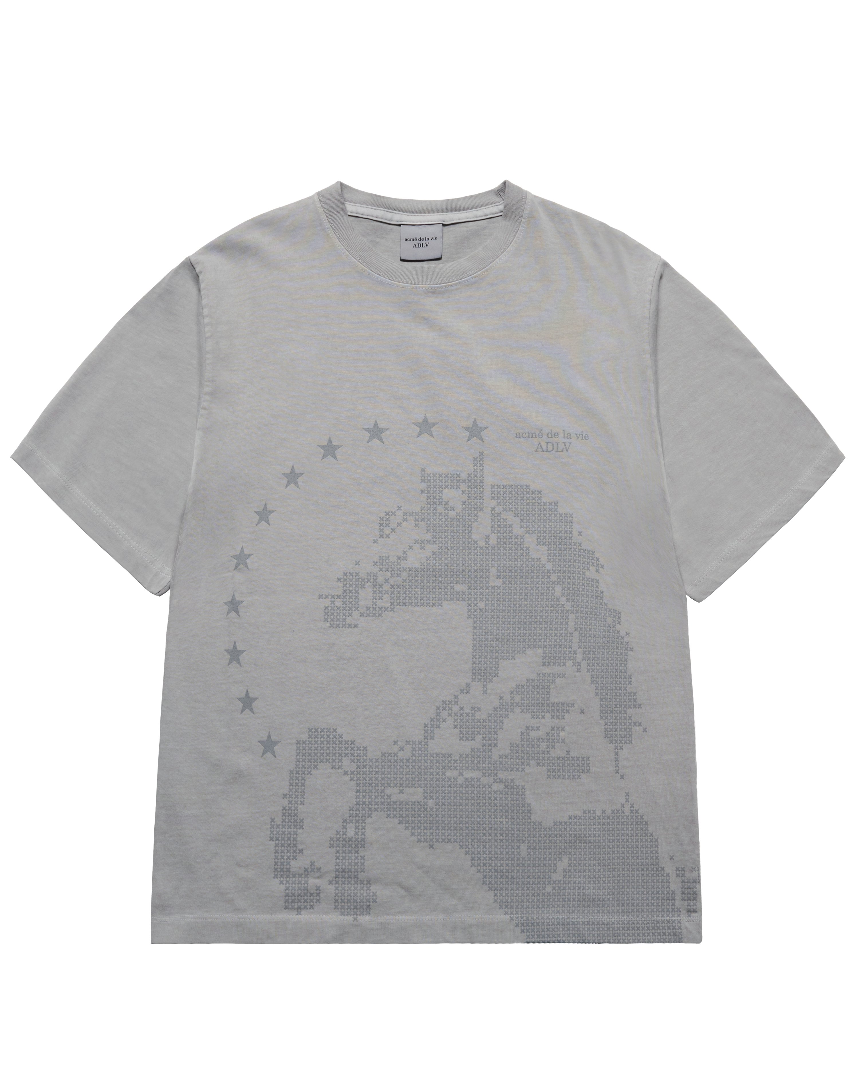 Áo thun STAR HORSE PIGMENT Xám nhạt