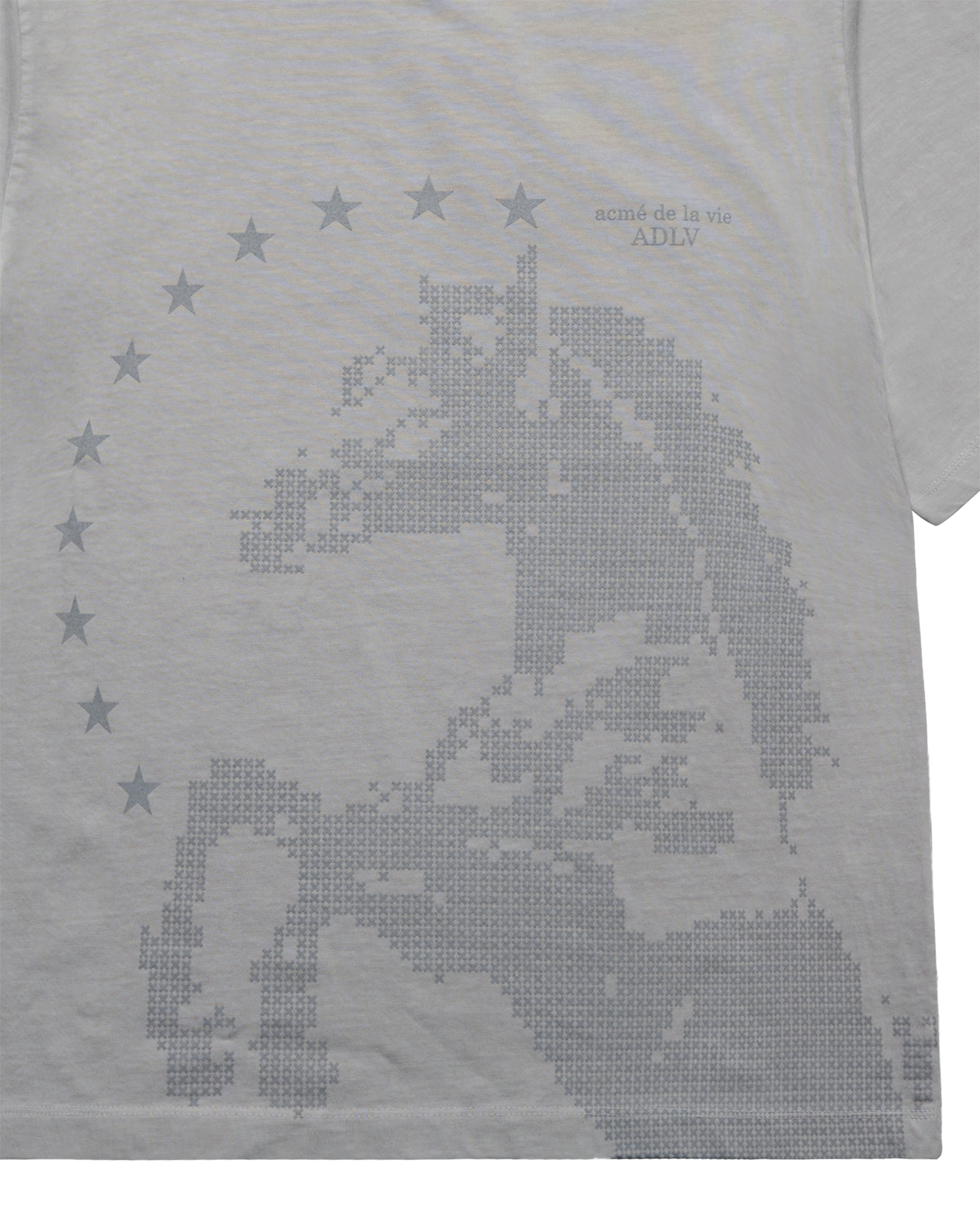 ADLV - Áo thun STAR HORSE PIGMENT Xám nhạt