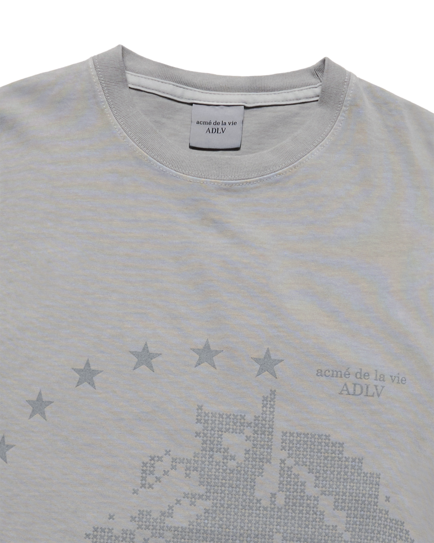 ADLV - Áo thun STAR HORSE PIGMENT Xám nhạt