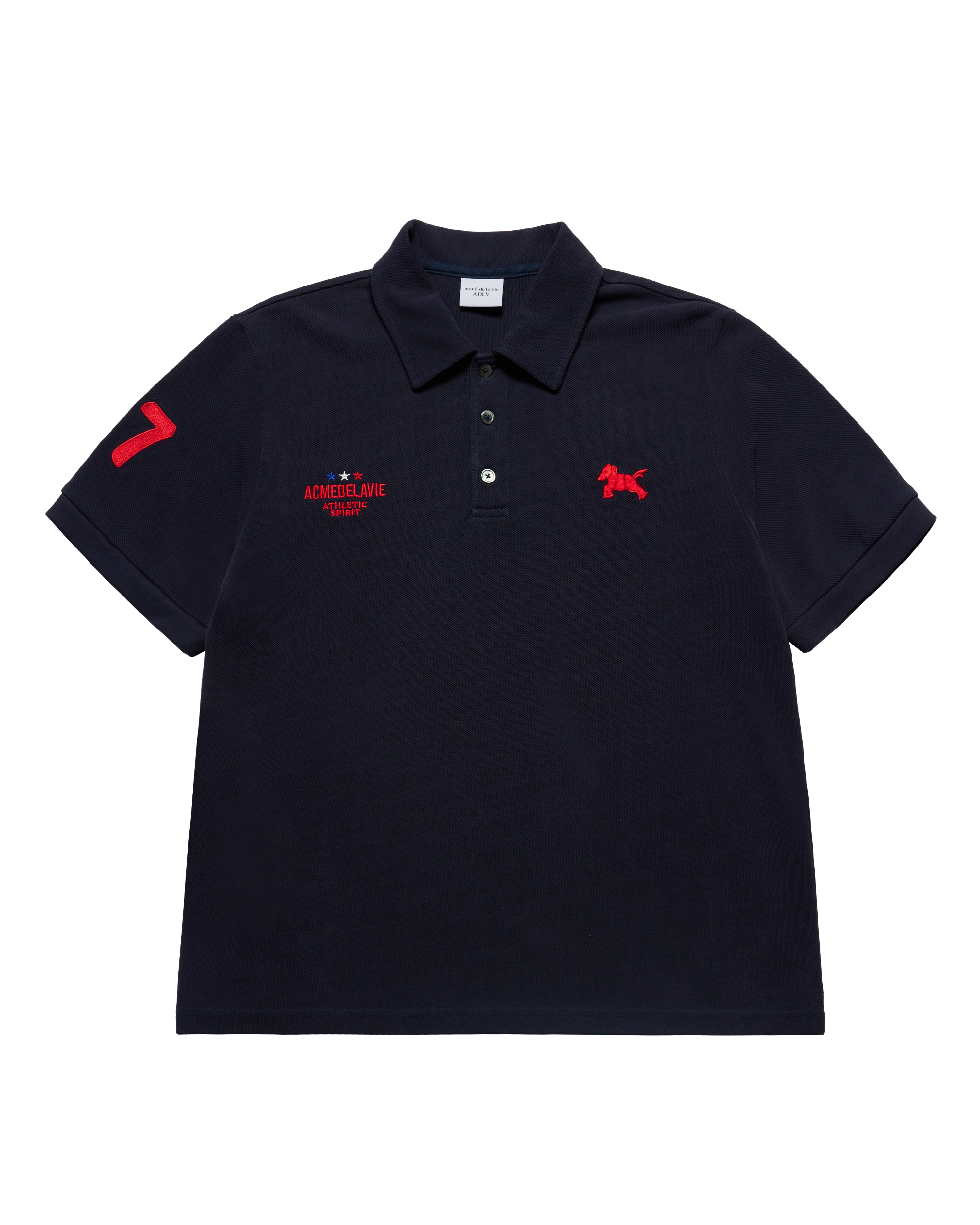 Áo thun WASHING PK COLLAR Xanh navy đậm