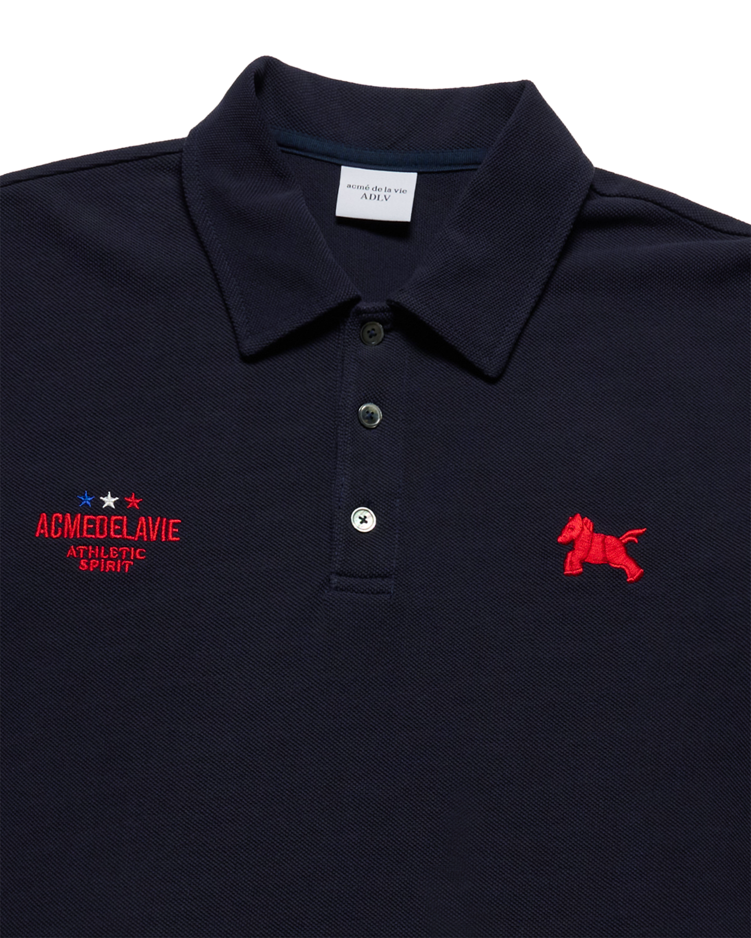 ADLV - Áo thun WASHING PK COLLAR Xanh navy đậm