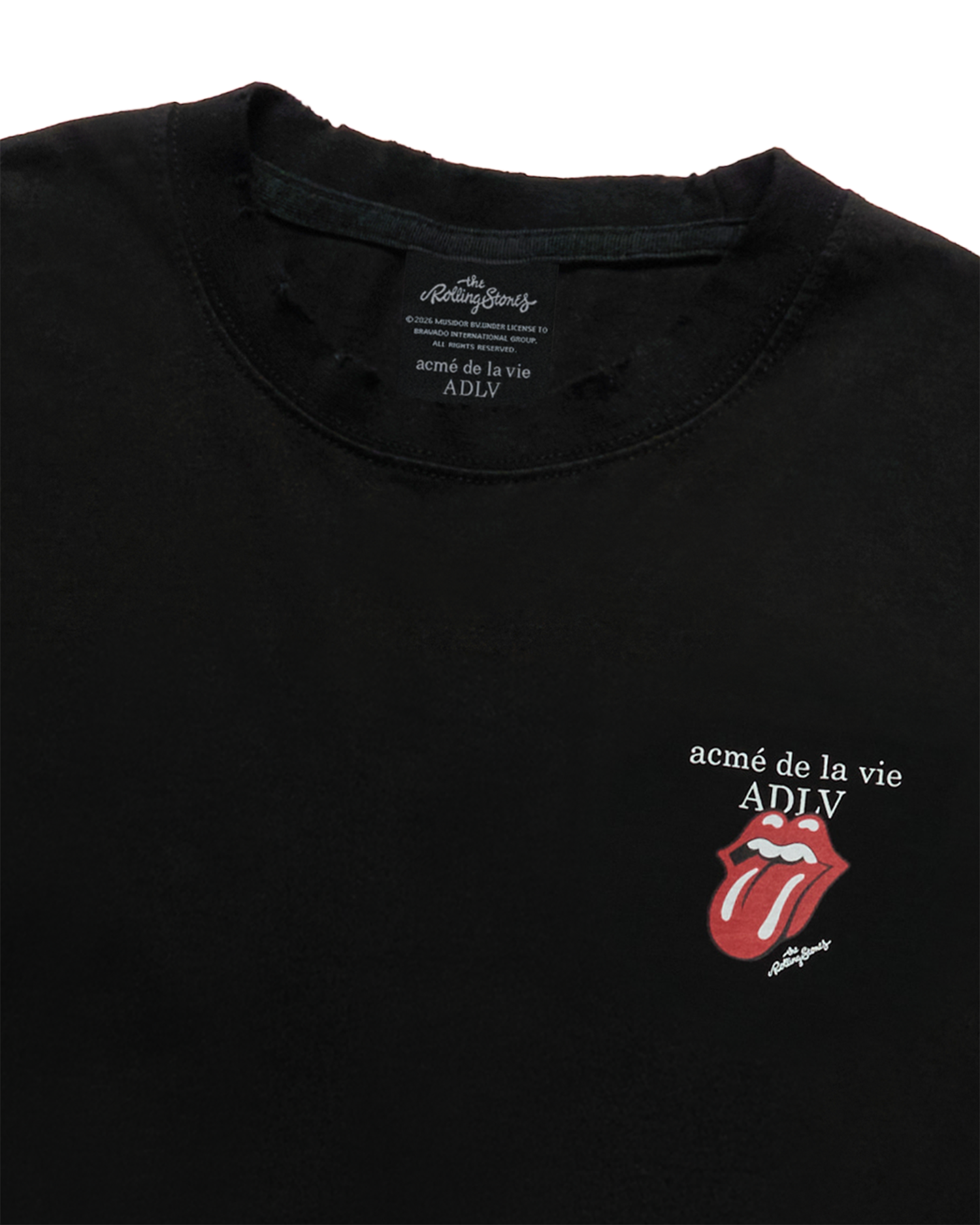 ADLV - Áo thun ROLLING STONES BASIC LOGO Đen