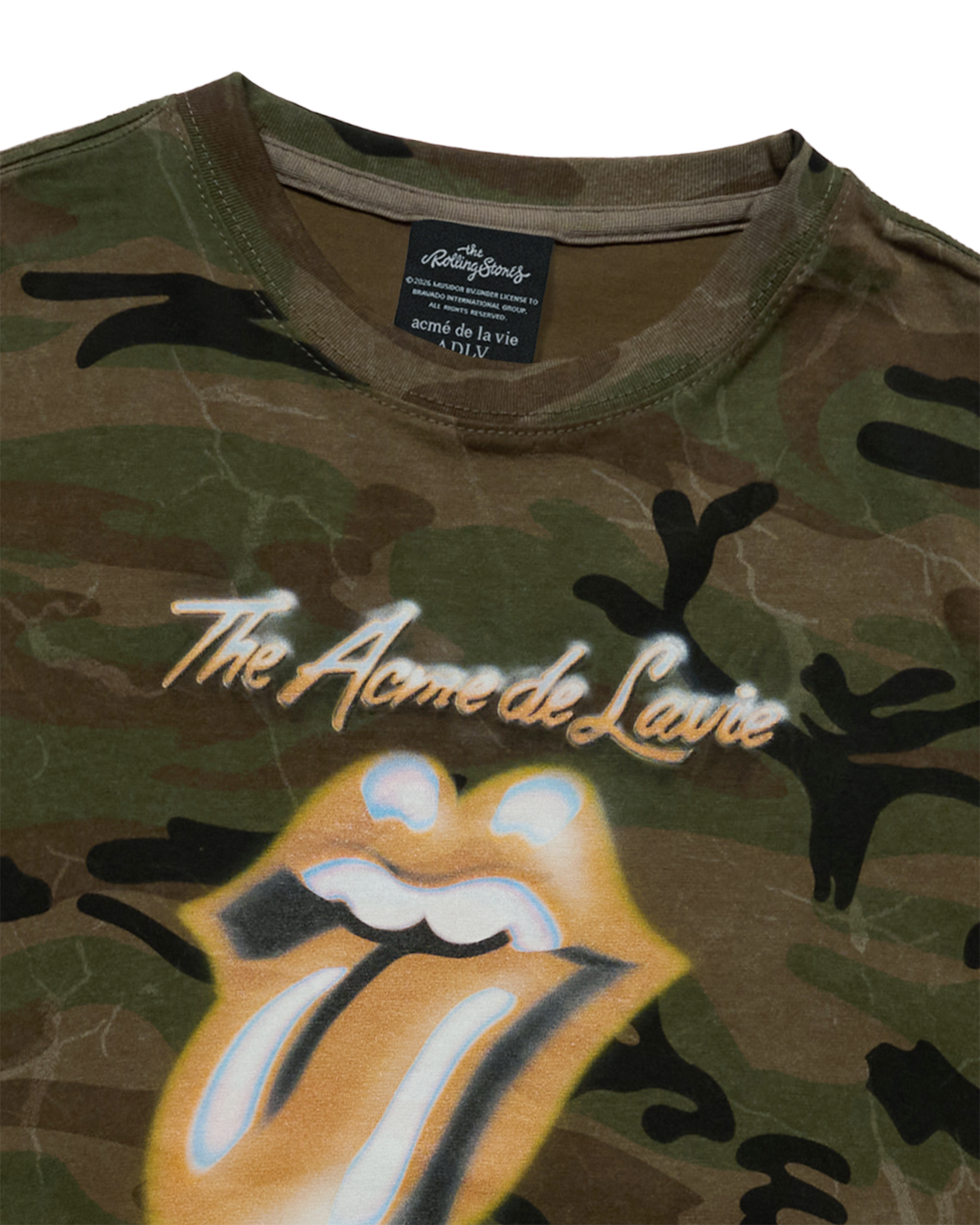 ADLV - Áo thun nữ ROLLING STONES CAMO BLUR Kaki