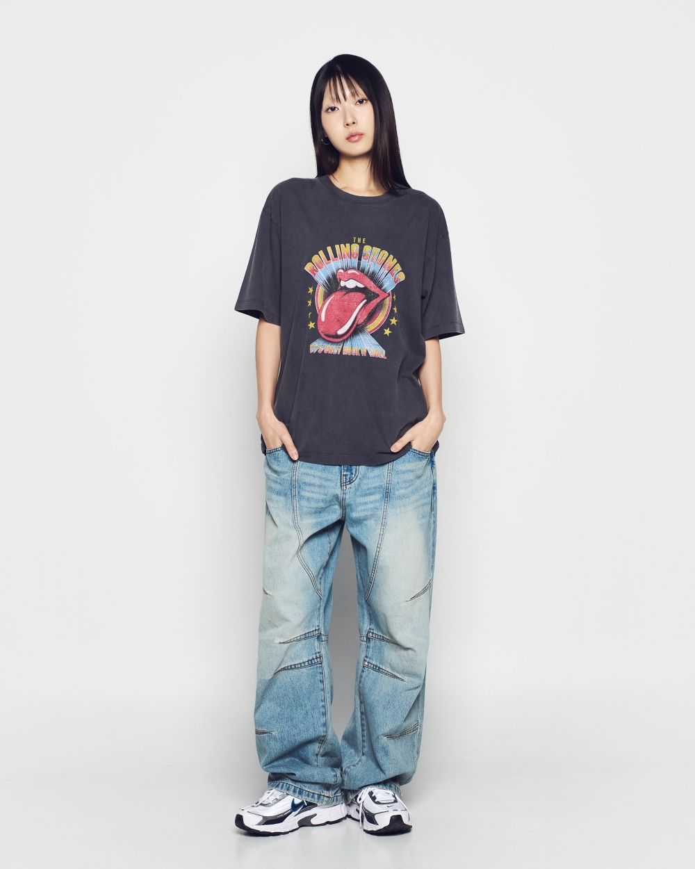 ADLV - Áo thun ROLLING STONES ROCK & ROLL Than chì