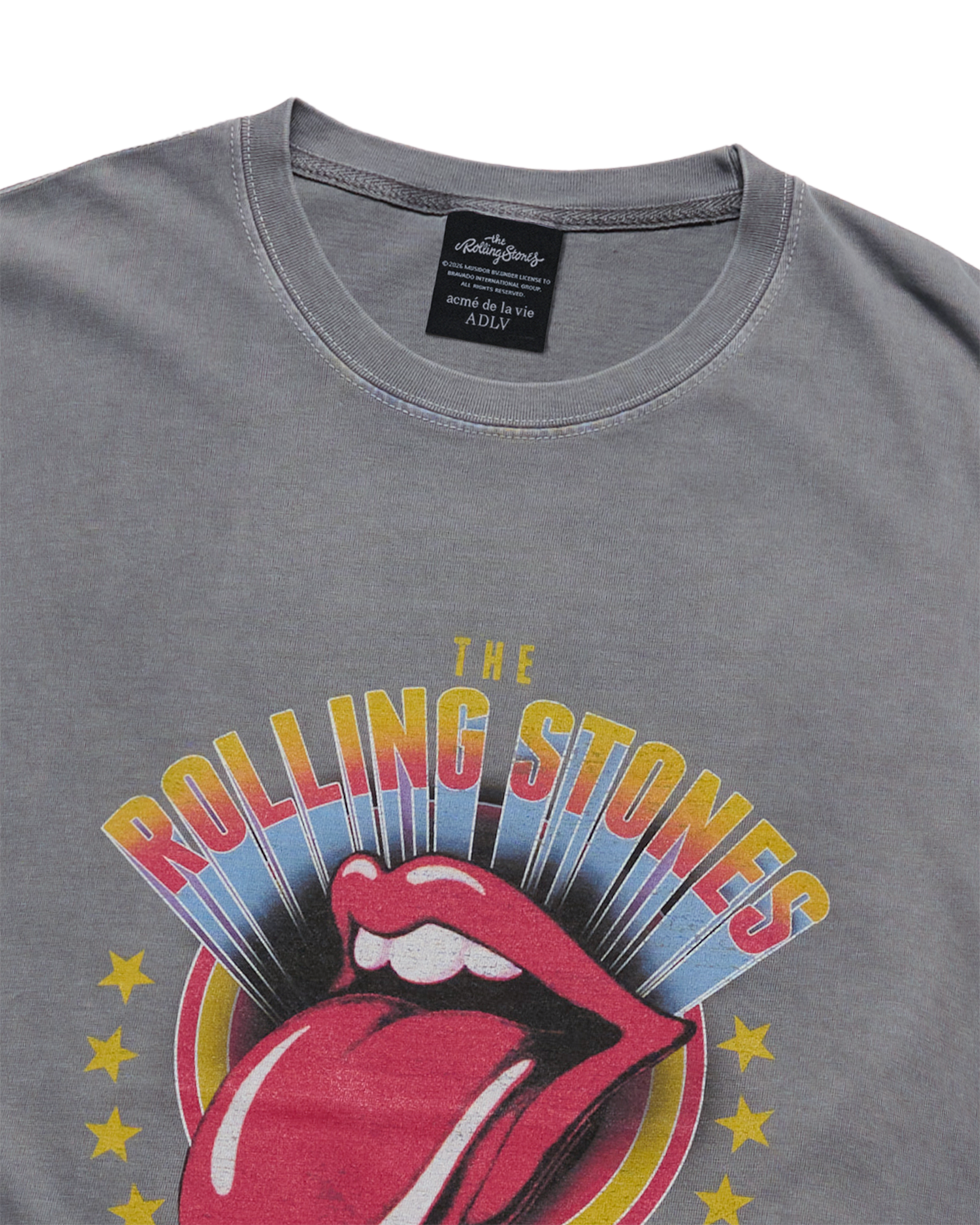 ADLV - Áo thun ROLLING STONES ROCK & ROLL Xám nhạt
