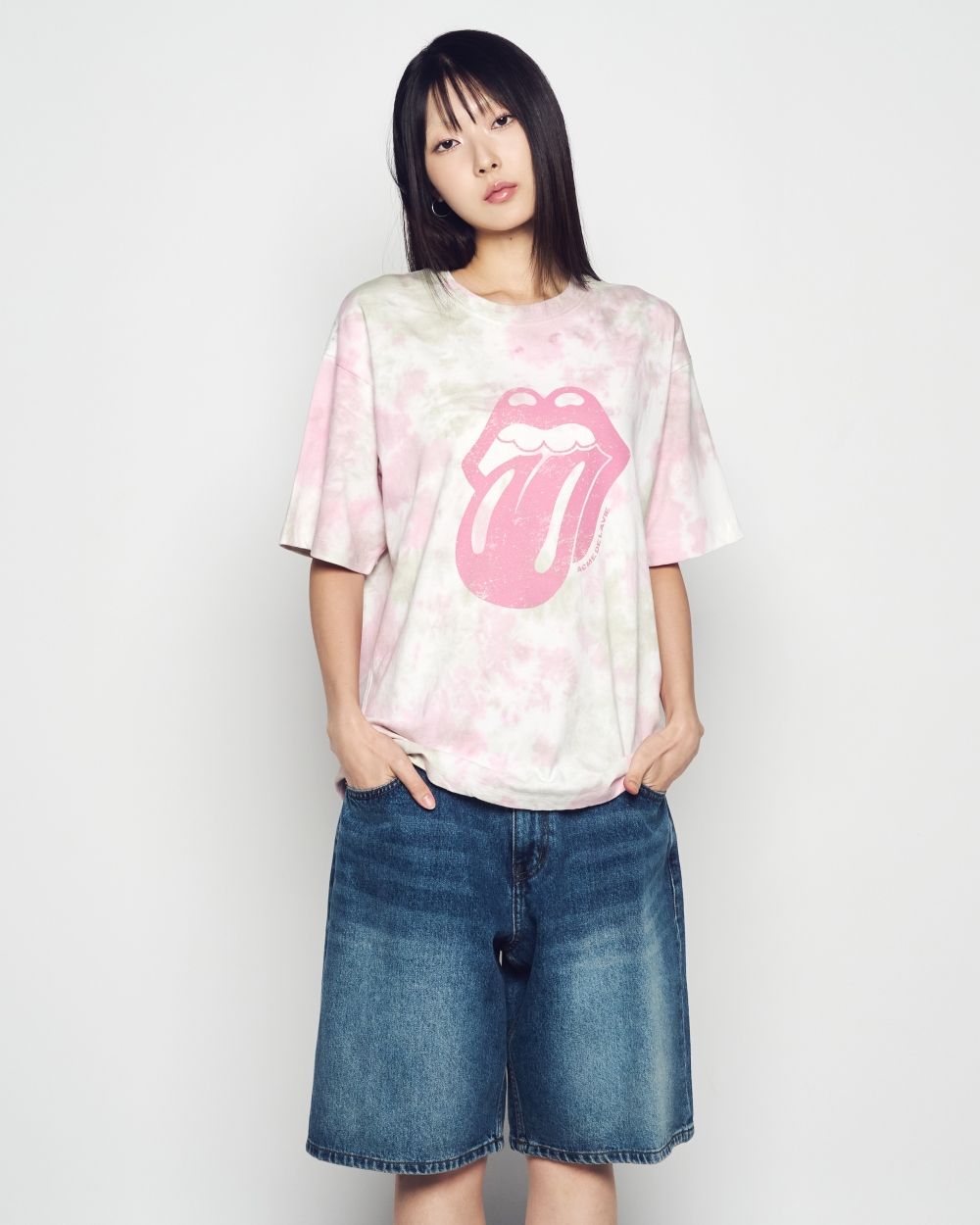 ADLV - Áo thun ROLLING STONES 2TONE DYEING Hồng