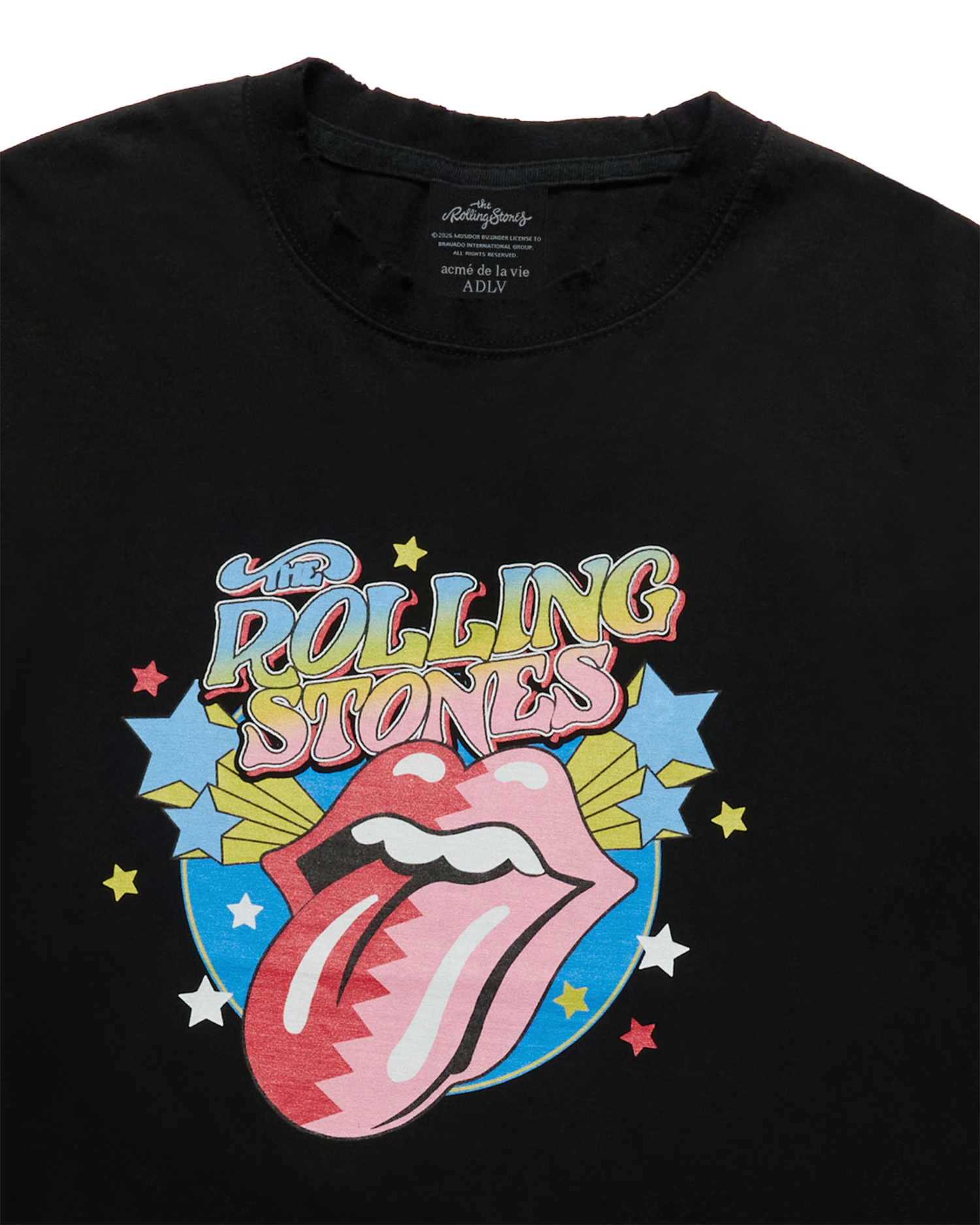 ADLV - Áo thun ROLLING STONES ZIGZAG STAR Đen