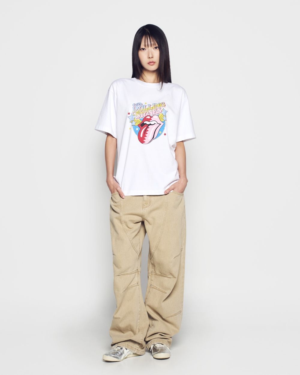 ADLV - Áo thun ROLLING STONES ZIGZAG STAR Trắng